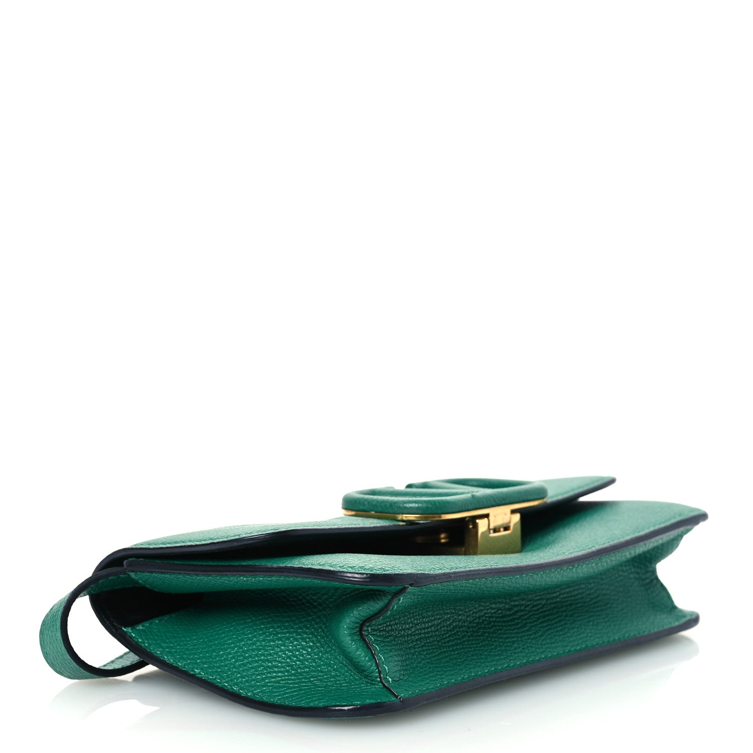 Grainy Calfskin VSling Belt Bag English Green