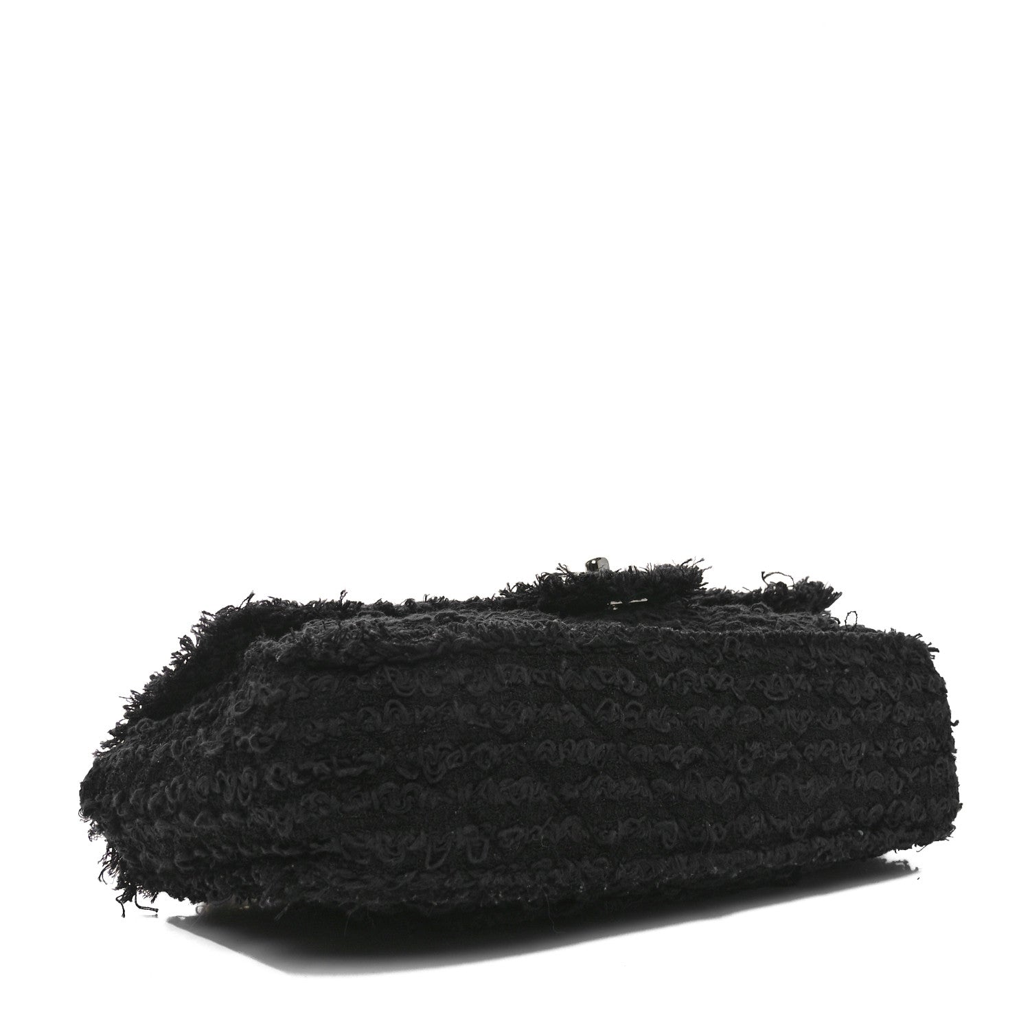 Tweed Quilted Medium Single Flap Black
