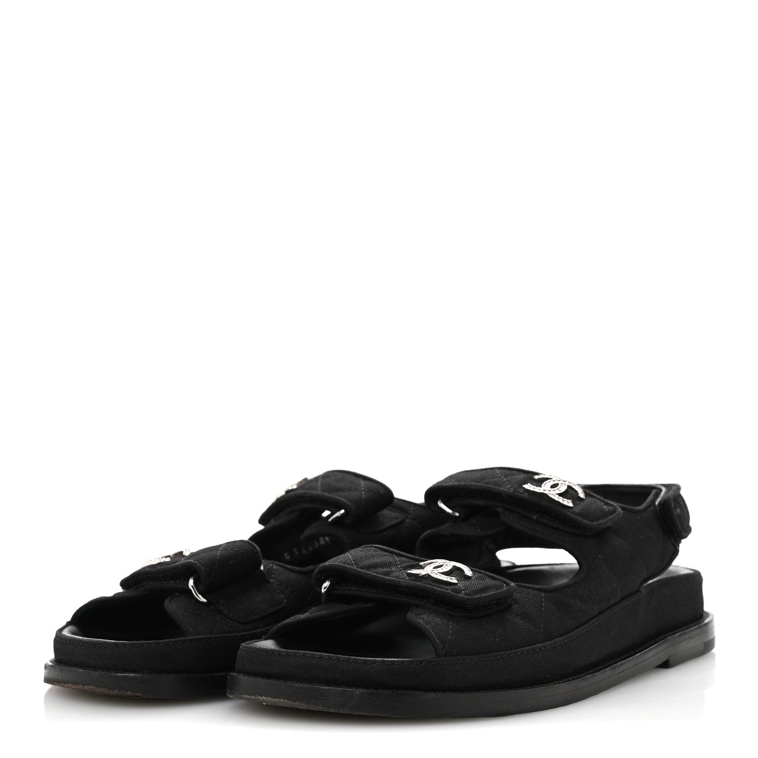 Mixed Fibers Velcro Dad Sandals 37.5 Black