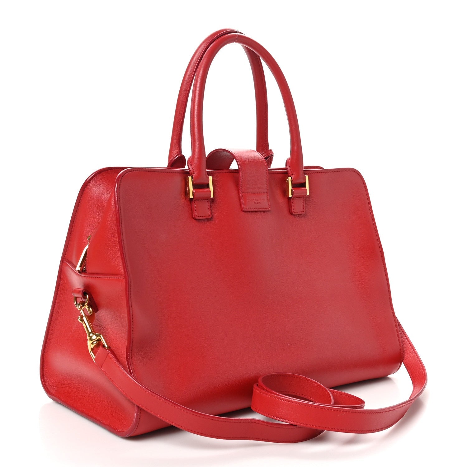 Calfskin Medium Monogram Cabas Lipstick Red