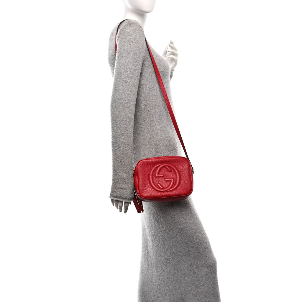 Pebbled Calfskin Small Soho Disco Bag Vibrant Red