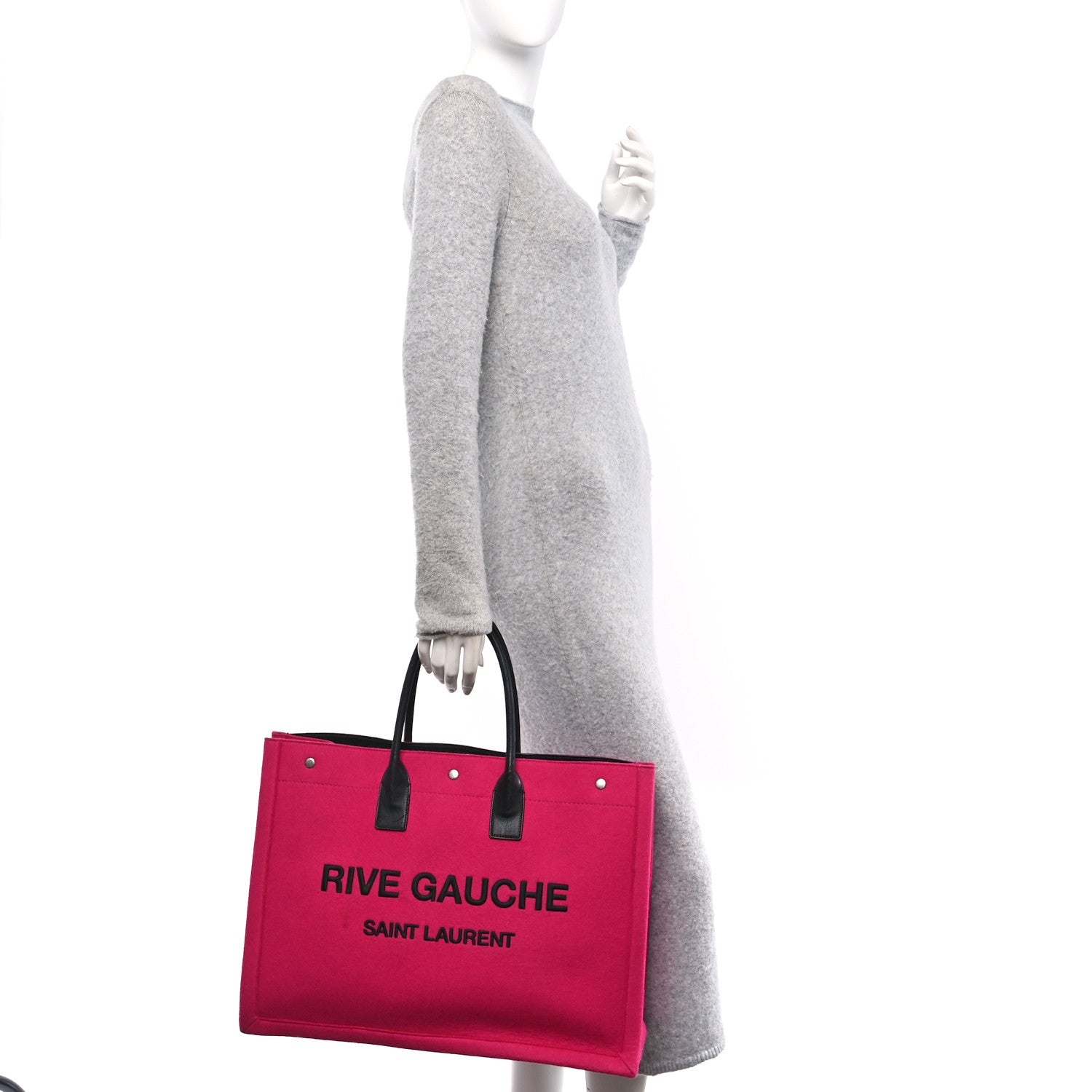 Wool Rive Gauche Tote Fuchsia