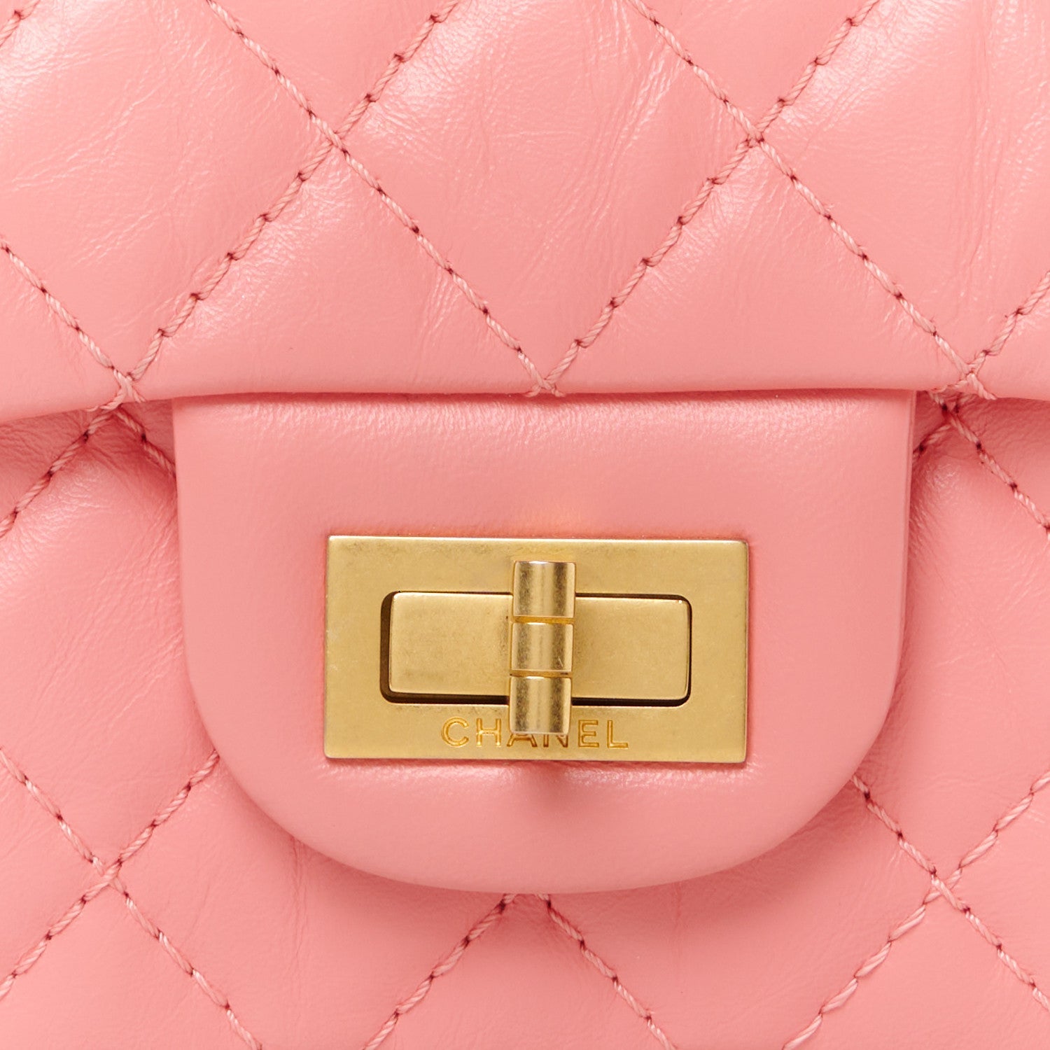Aged Calfskin Quilted 2.55 Reissue Mini Flap Pink
