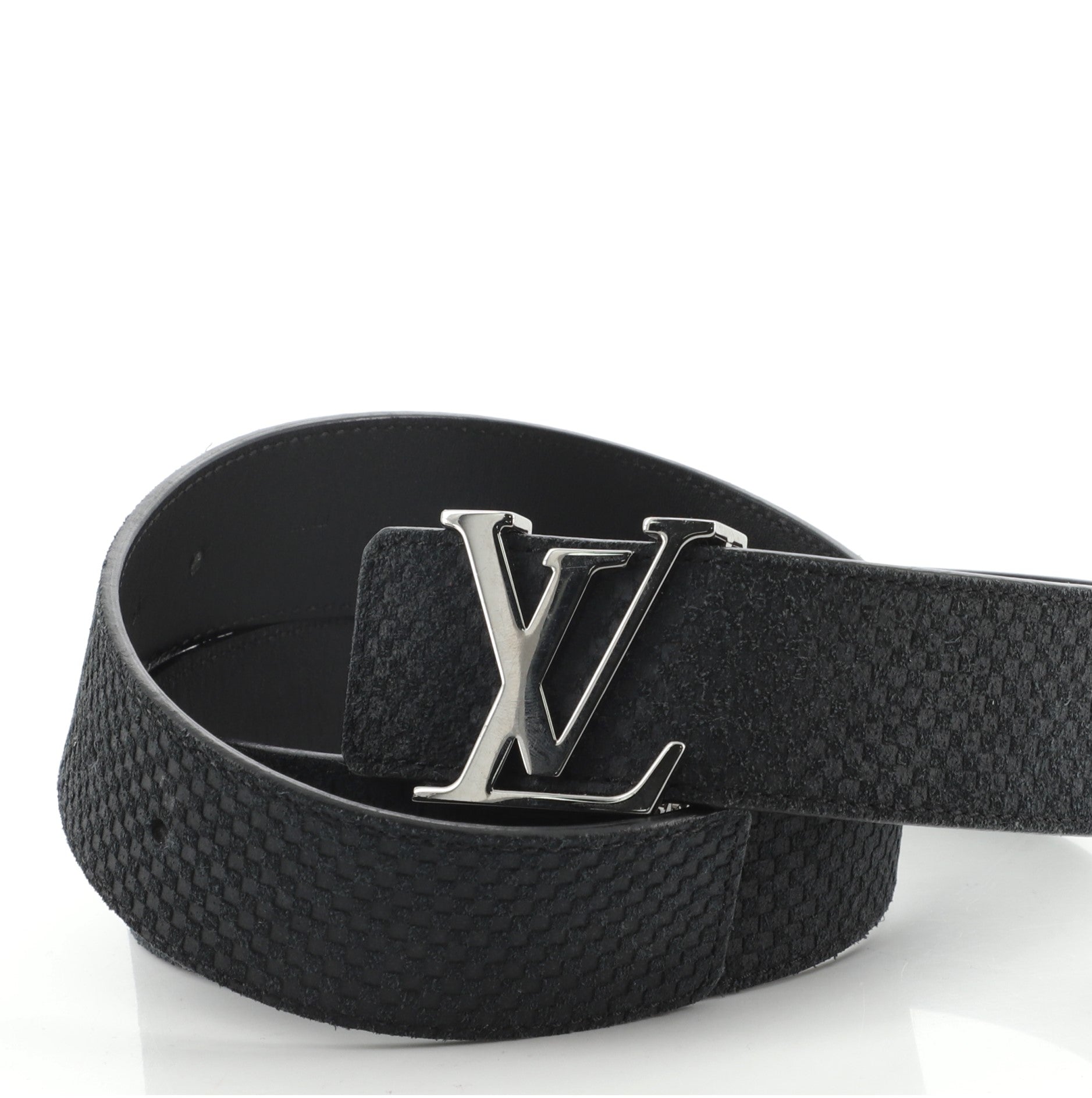 LV Initiales Belt Mini Damier Suede and Leather Wide 85