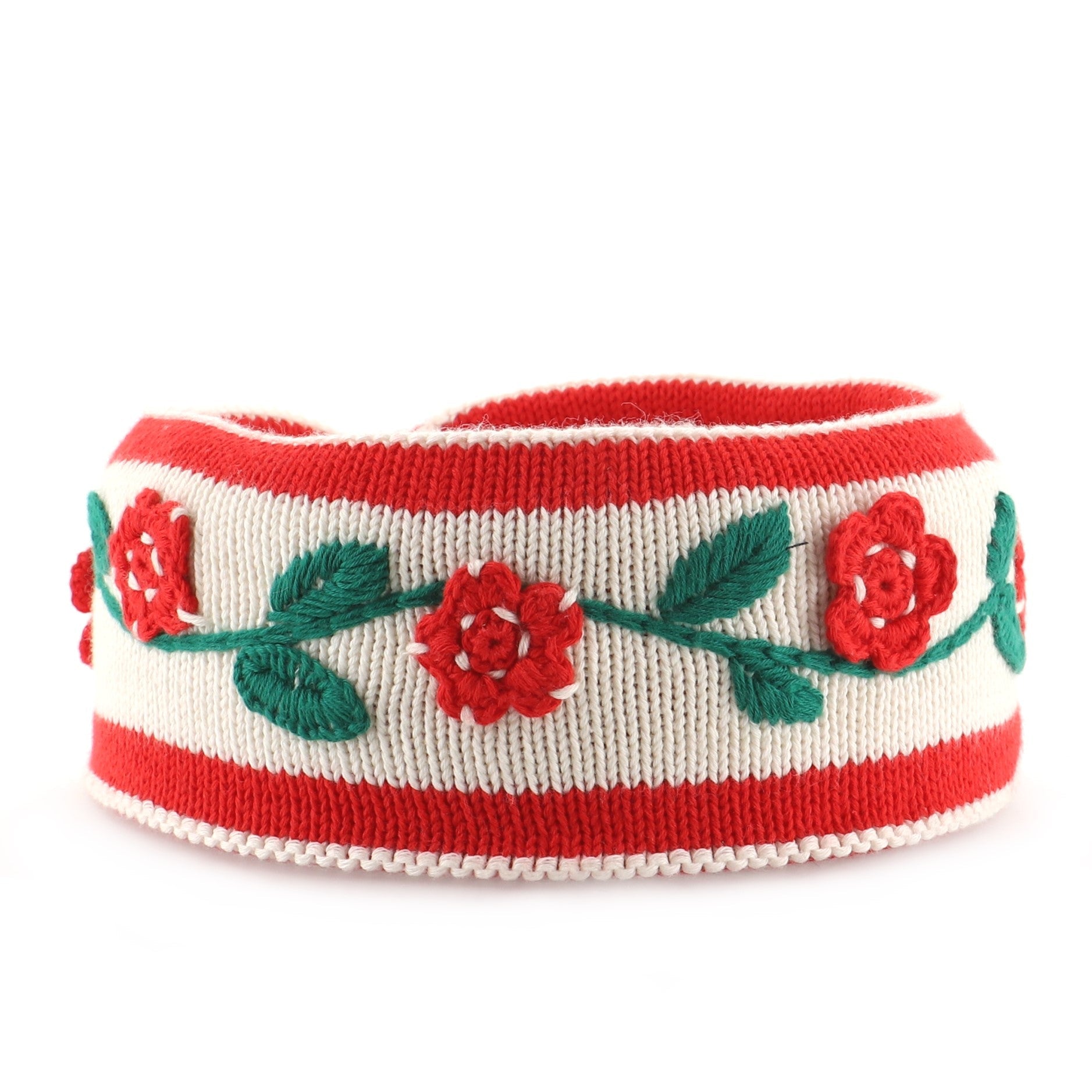 Floral Headband Knit Wool Blend XS