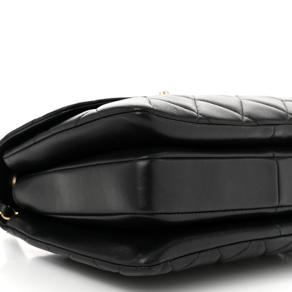 Lambskin Quilted Small Trendy CC Dual Handle Flap Bag Black
