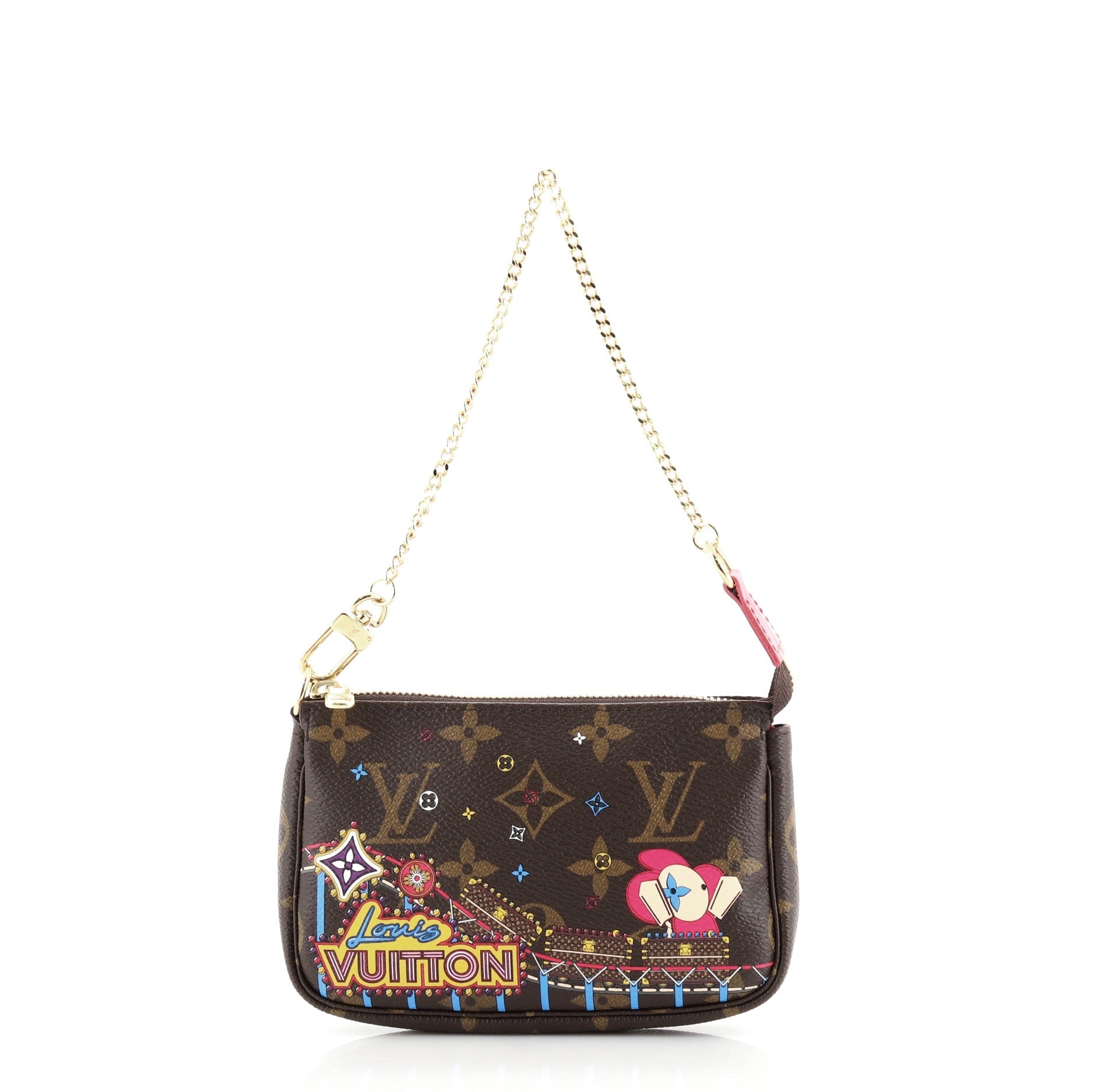 Pochette Accessoires Limited Edition Vivienne Xmas Monogram Canvas Mini