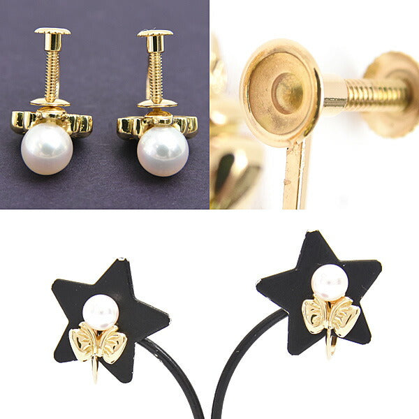 Christian Dior 1P Pearl 750YG Earrings