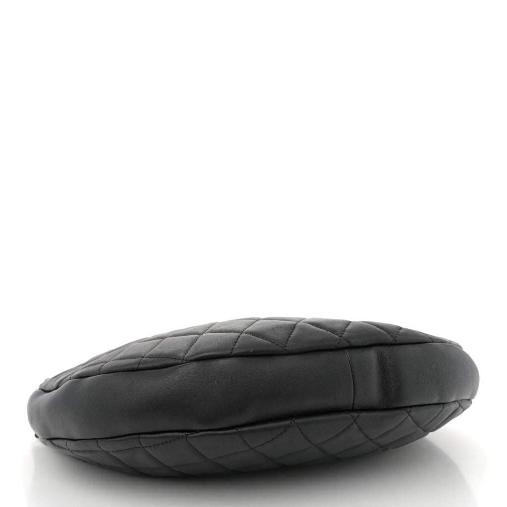 Lambskin Quilted All About Chains Hobo Black
