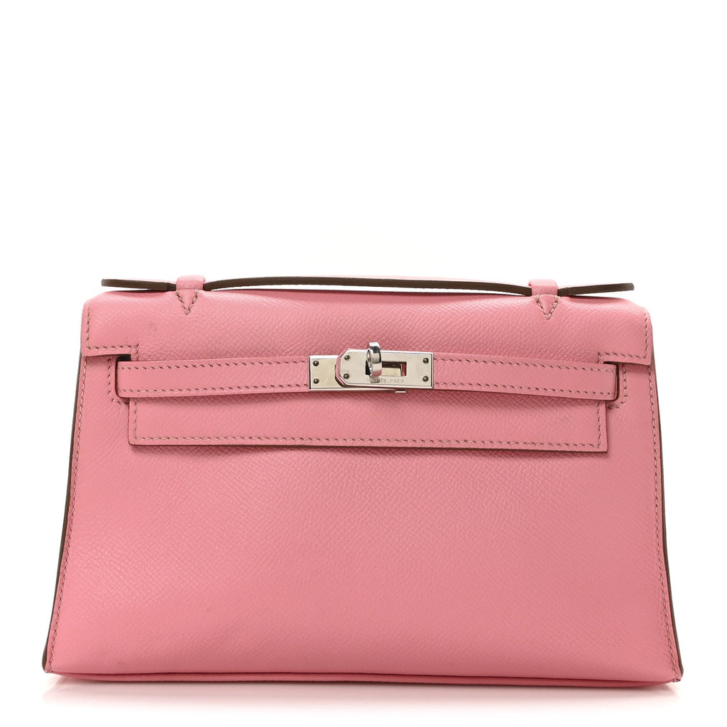Epsom Kelly Pochette Clutch Rose Confetti