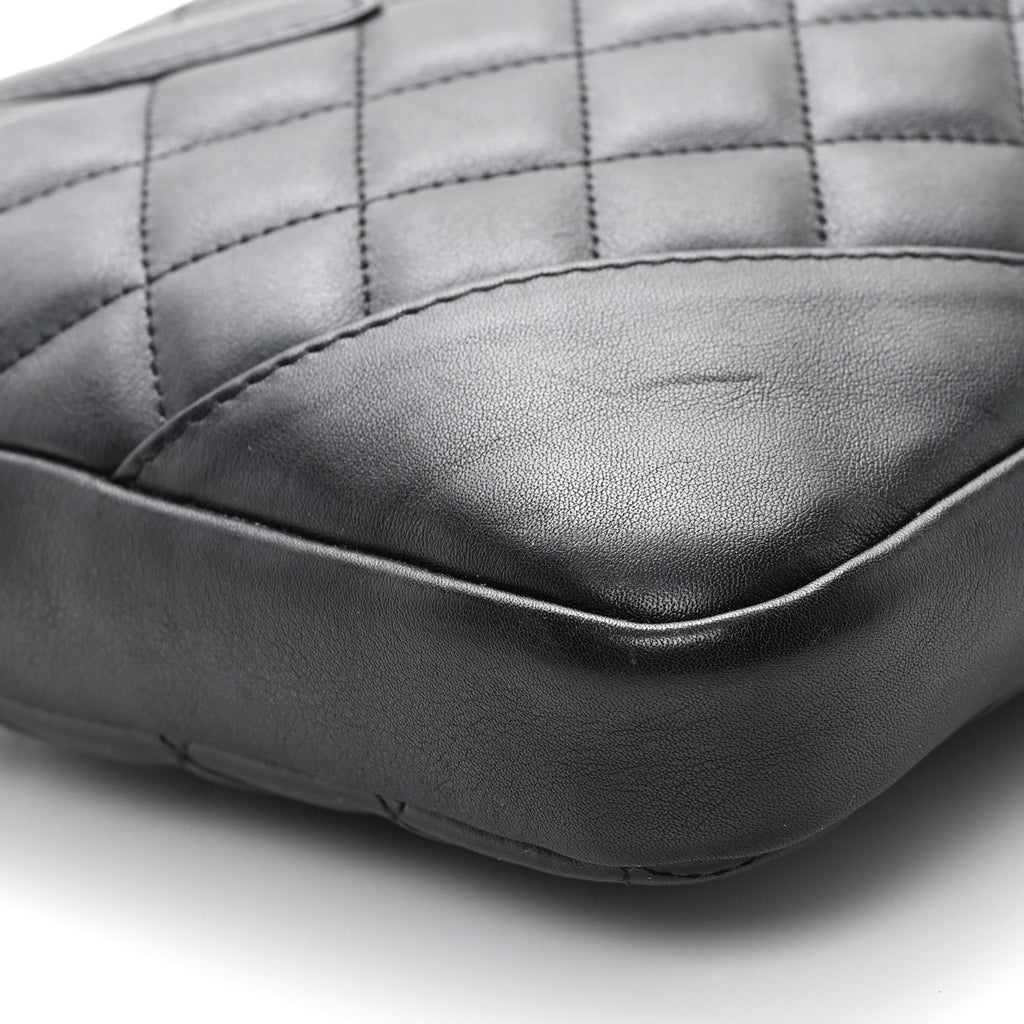 Calfskin Quilted Medium Cambon Messenger Black