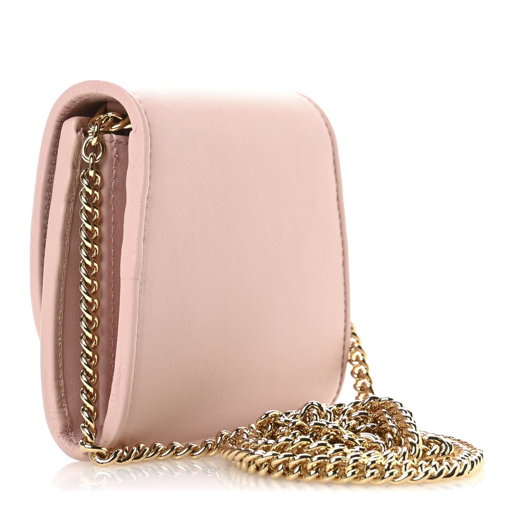 Roxy Calfskin Medium Blondie Chain Wallet Powder Pink