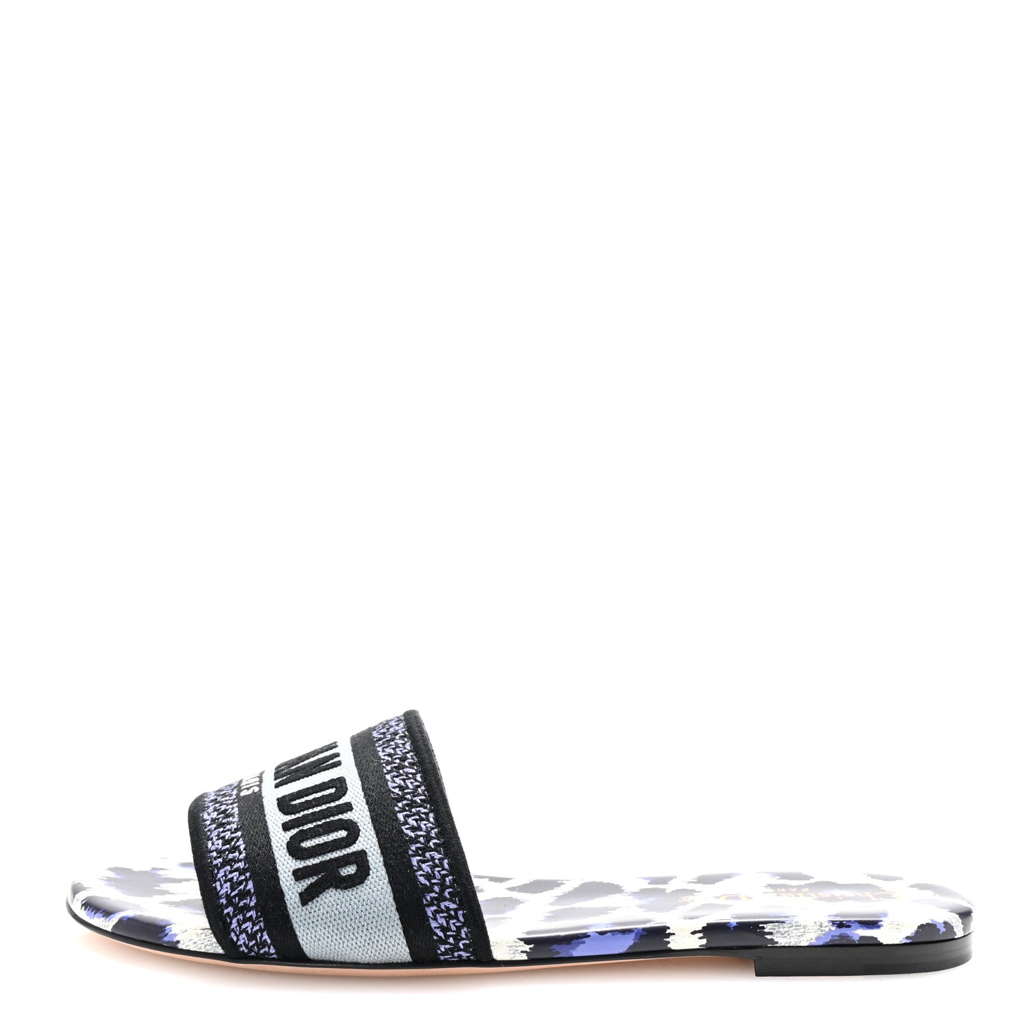 Canvas Mizza Embroidered Dway Mules Slide Sandals 38.5 Ocean