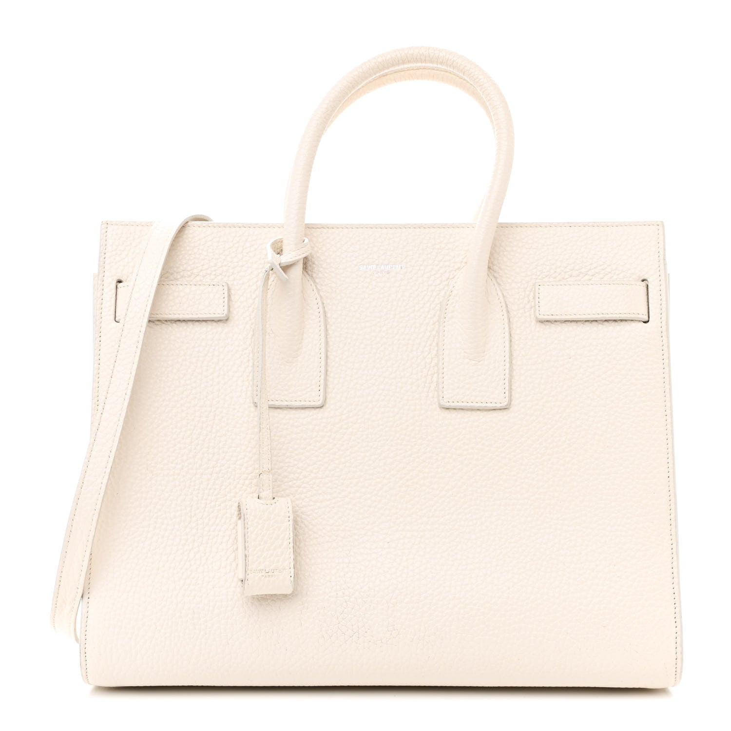 Grained Calfskin Small Sac De Jour Dove White