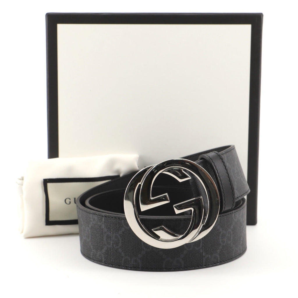 Interlocking G Belt GG Coated Canvas Wide 90