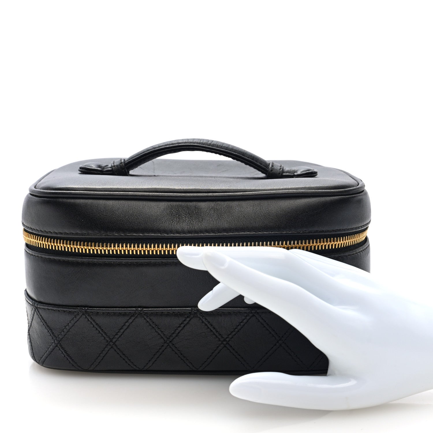 Lambskin Vanity Cosmetic Case Black