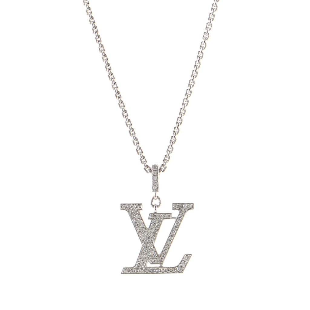 LV Idylle Blossom Pendant Necklace 18K White Gold and Diamonds