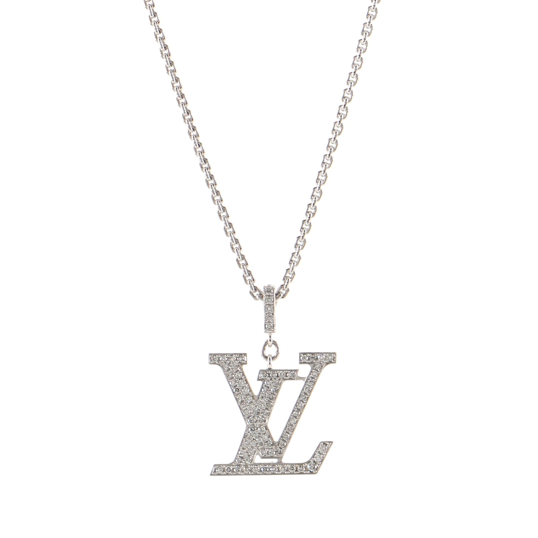 LV Idylle Blossom Pendant Necklace 18K White Gold and Diamonds