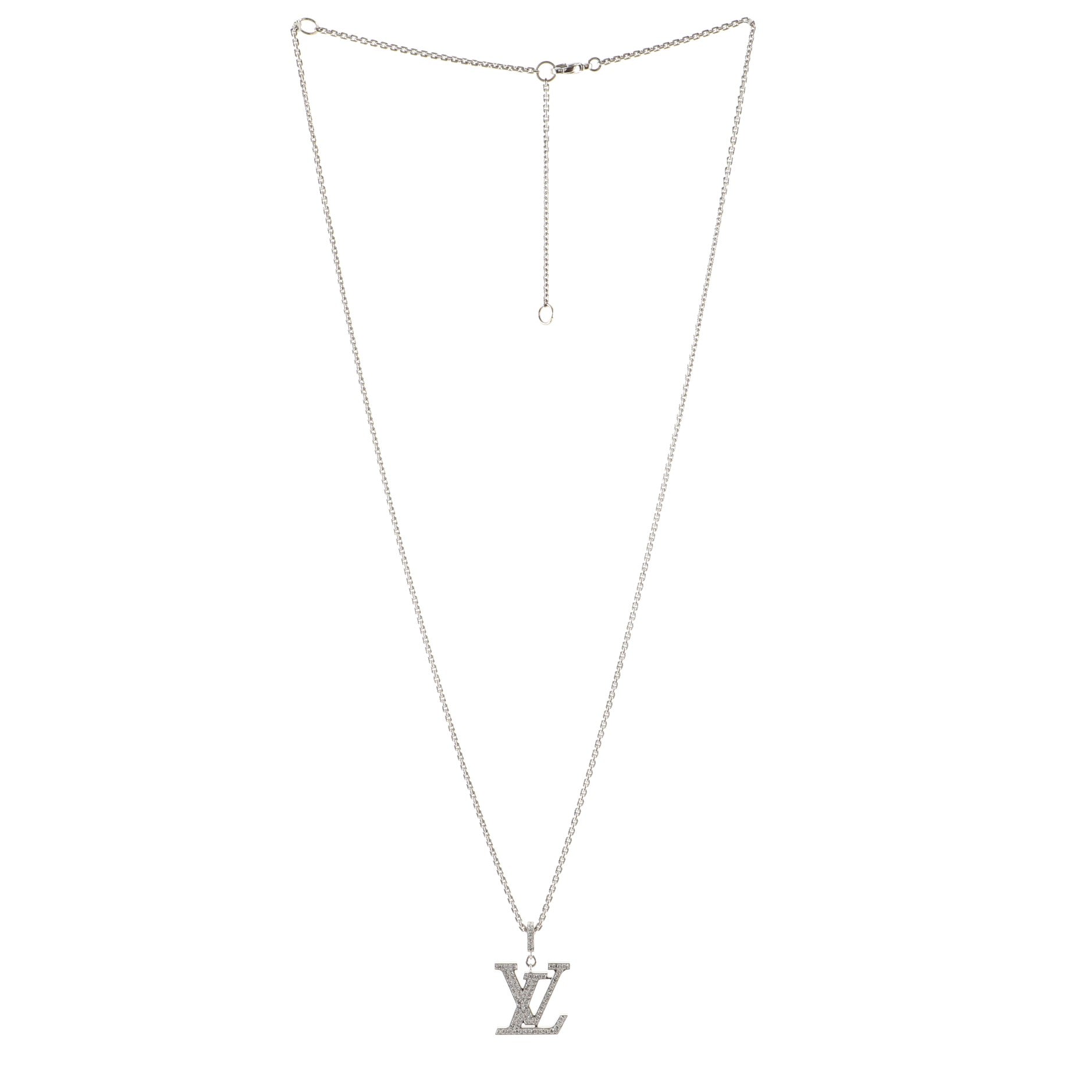 LV Idylle Blossom Pendant Necklace 18K White Gold and Diamonds