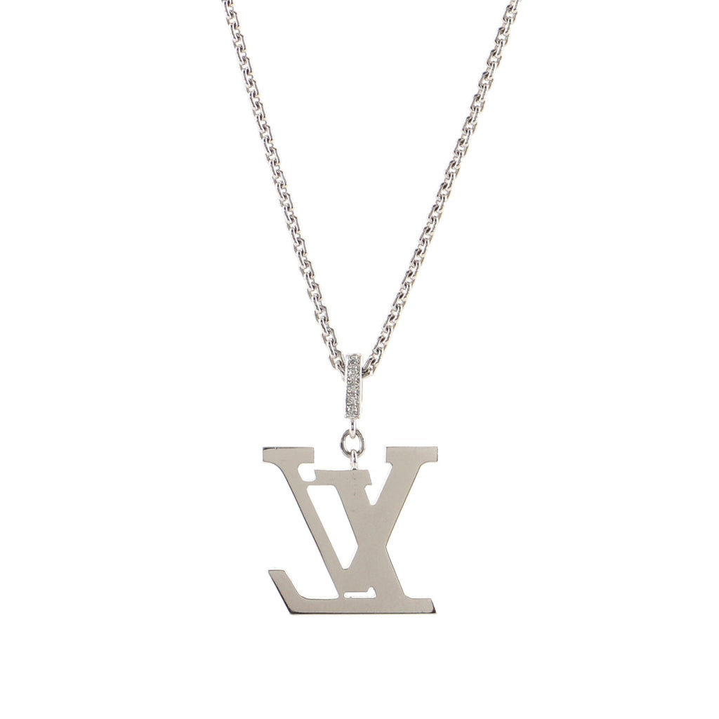 LV Idylle Blossom Pendant Necklace 18K White Gold and Diamonds