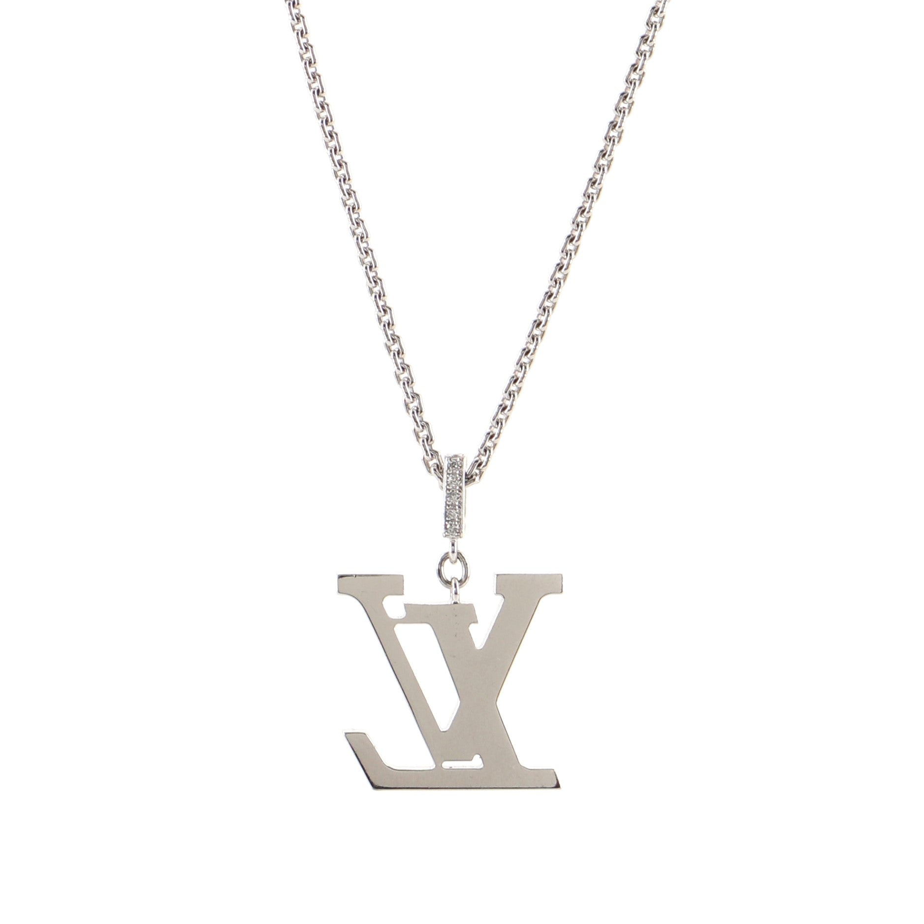 LV Idylle Blossom Pendant Necklace 18K White Gold and Diamonds