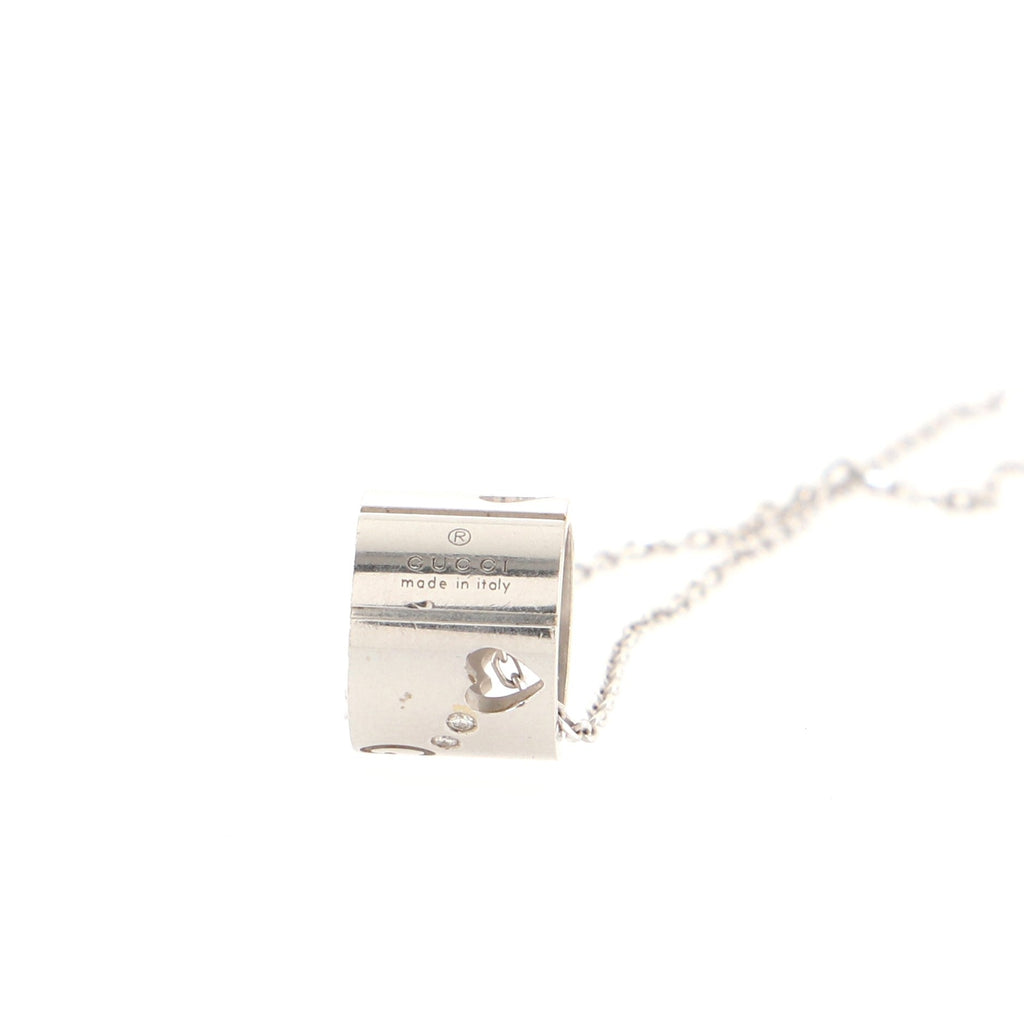 Icon Twirl Pendant Necklace 18K White Gold with Diamond