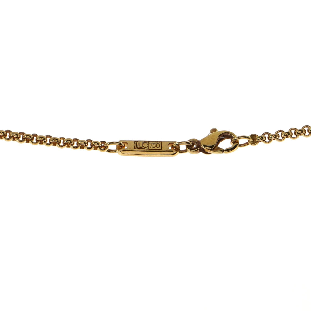 Happy Ladybug Pendant Necklace 18K Rose Gold with Diamonds
