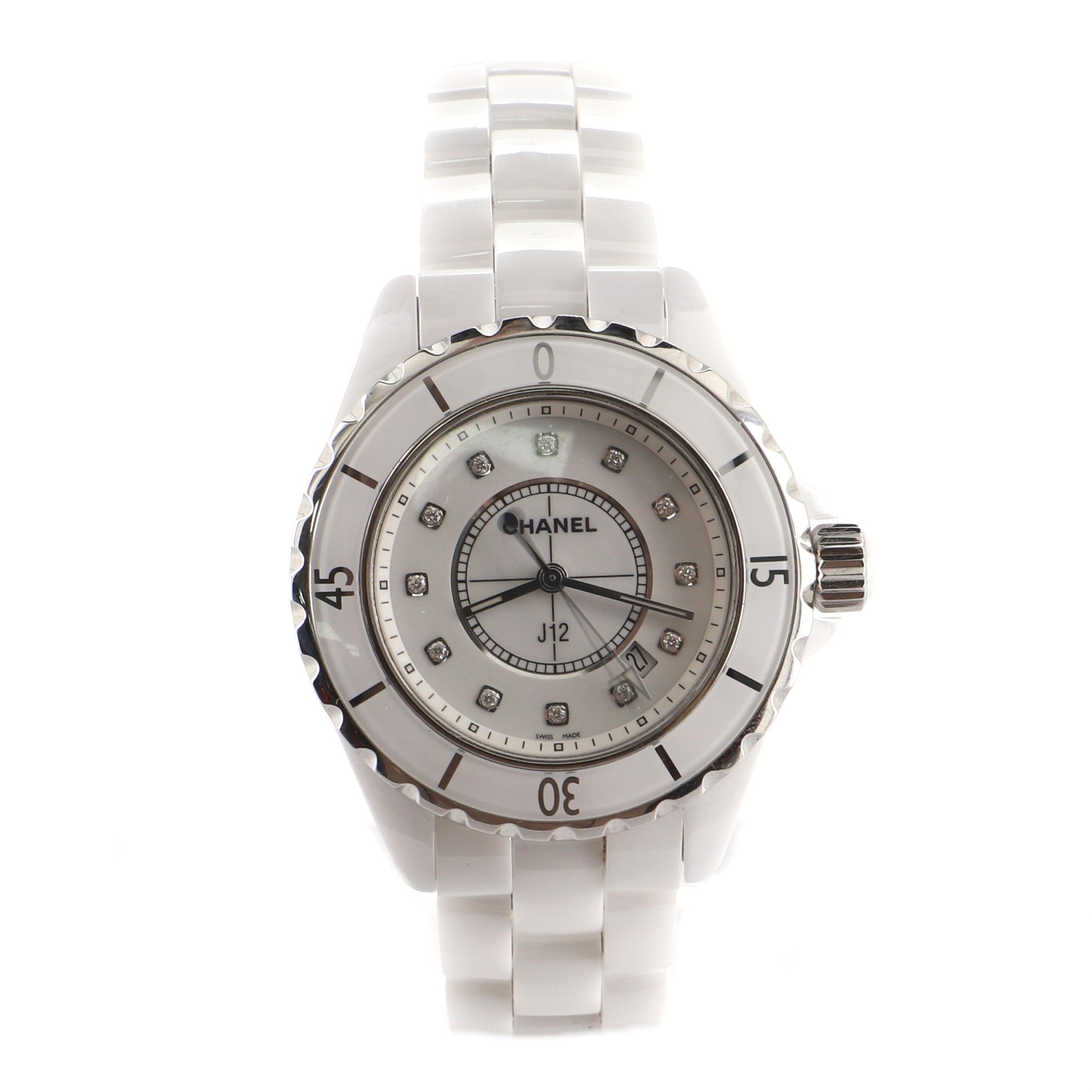 J12 Quartz Watch Ceramic and Stainless Steel with Diamond Markers 33