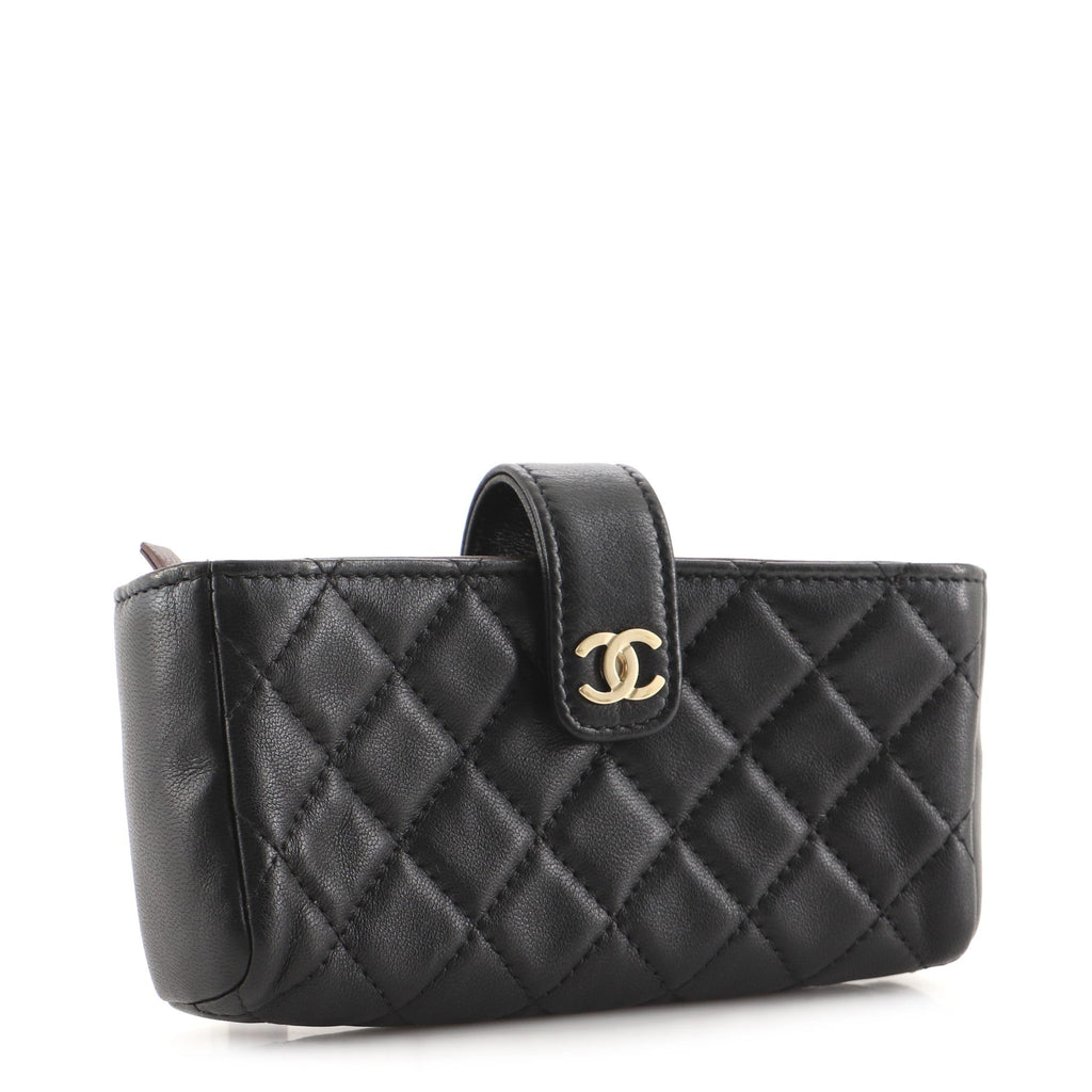 Phone Holder Clutch Quilted Lambskin