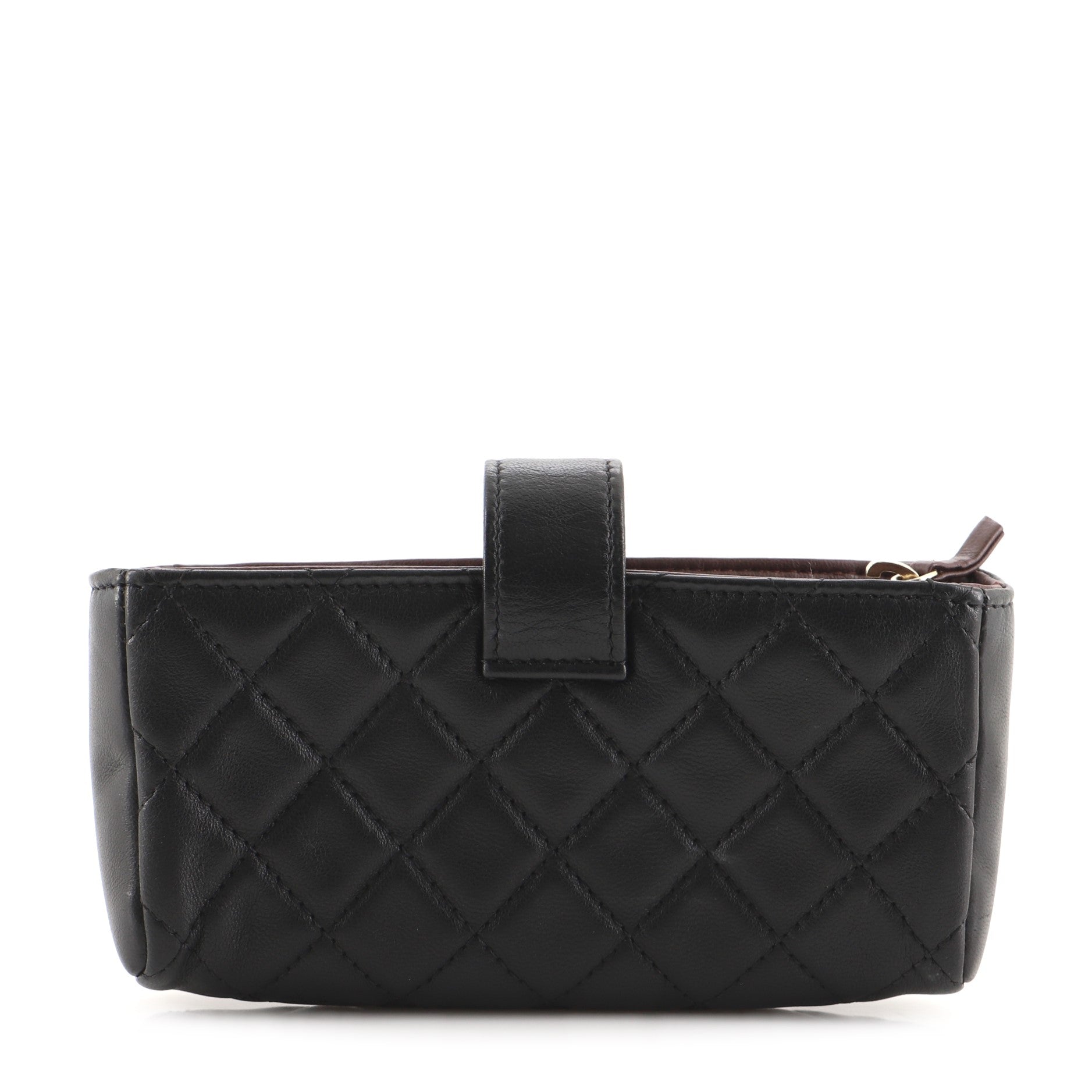 Phone Holder Clutch Quilted Lambskin