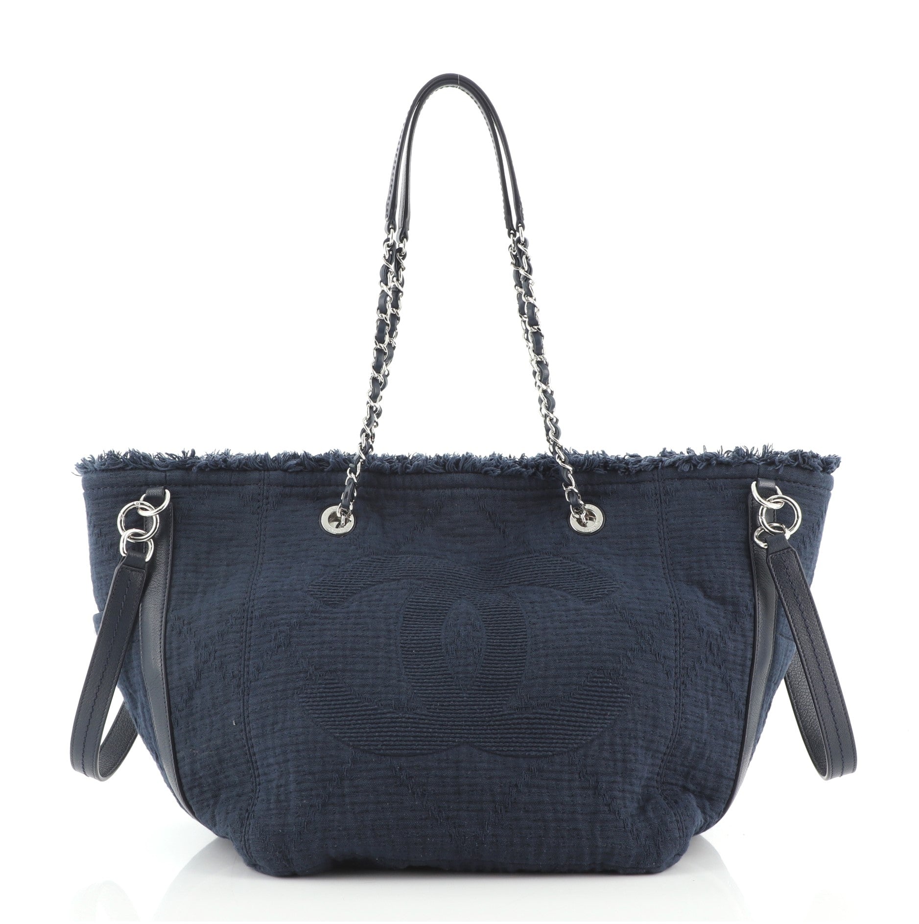 Double Face Deauville Tote Fringe Quilted Canvas Mini