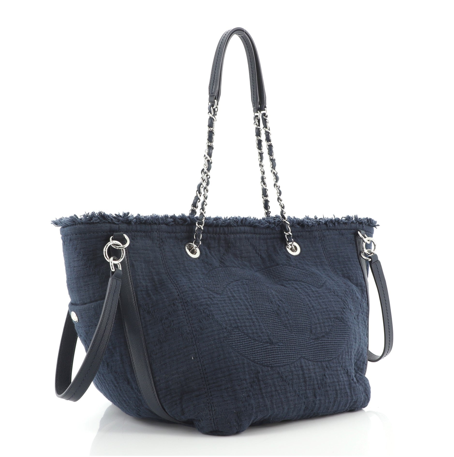 Double Face Deauville Tote Fringe Quilted Canvas Mini