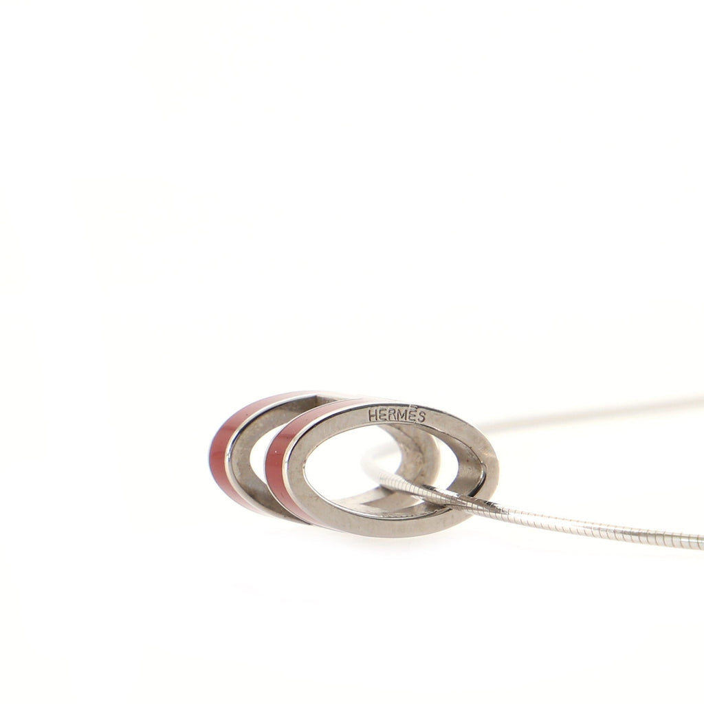 Pop H Pendant Cord Necklace Metal and Enamel
