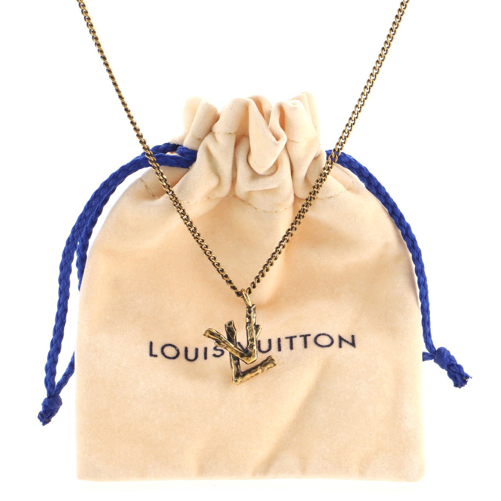 LV Twig Pendant Necklace Metal