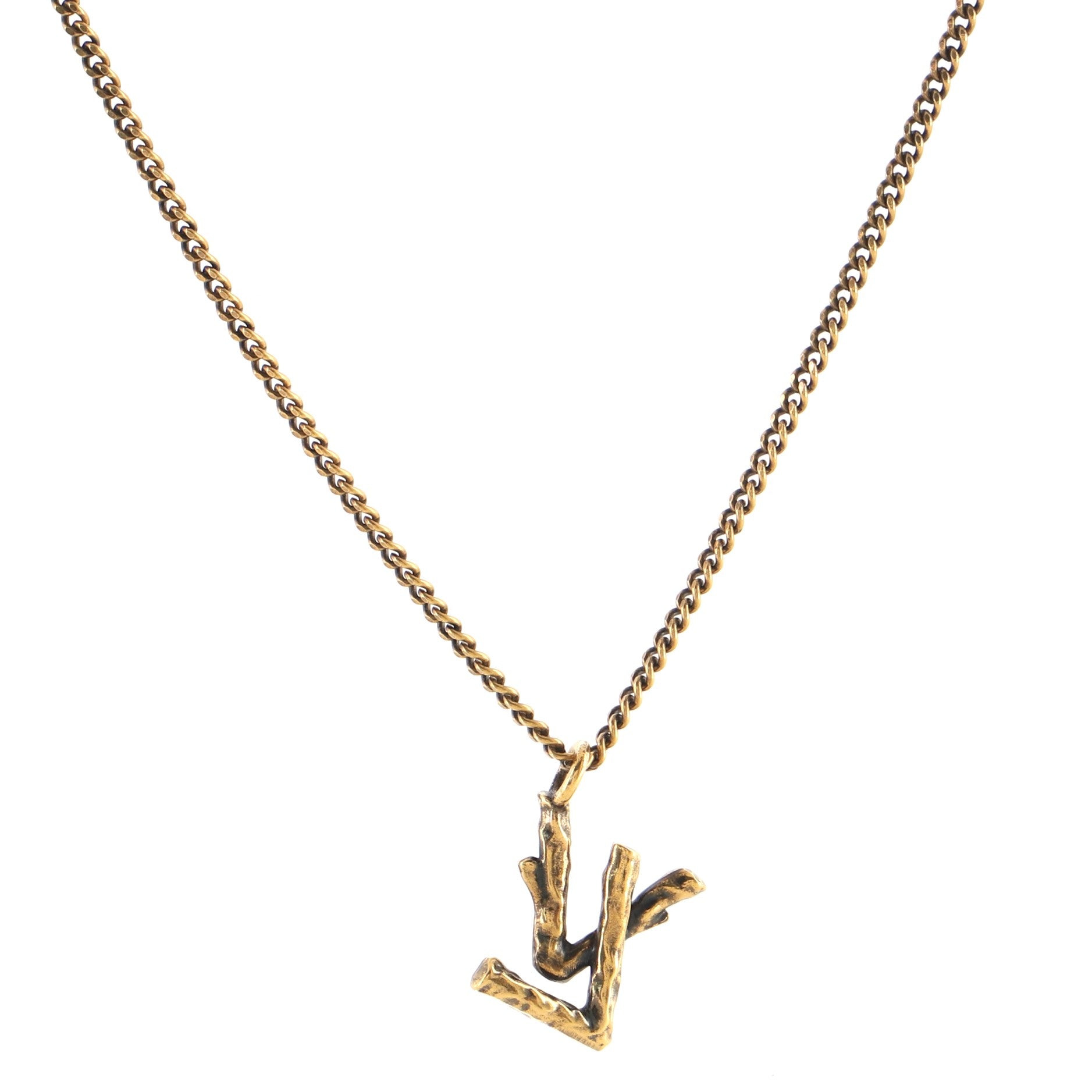 LV Twig Pendant Necklace Metal