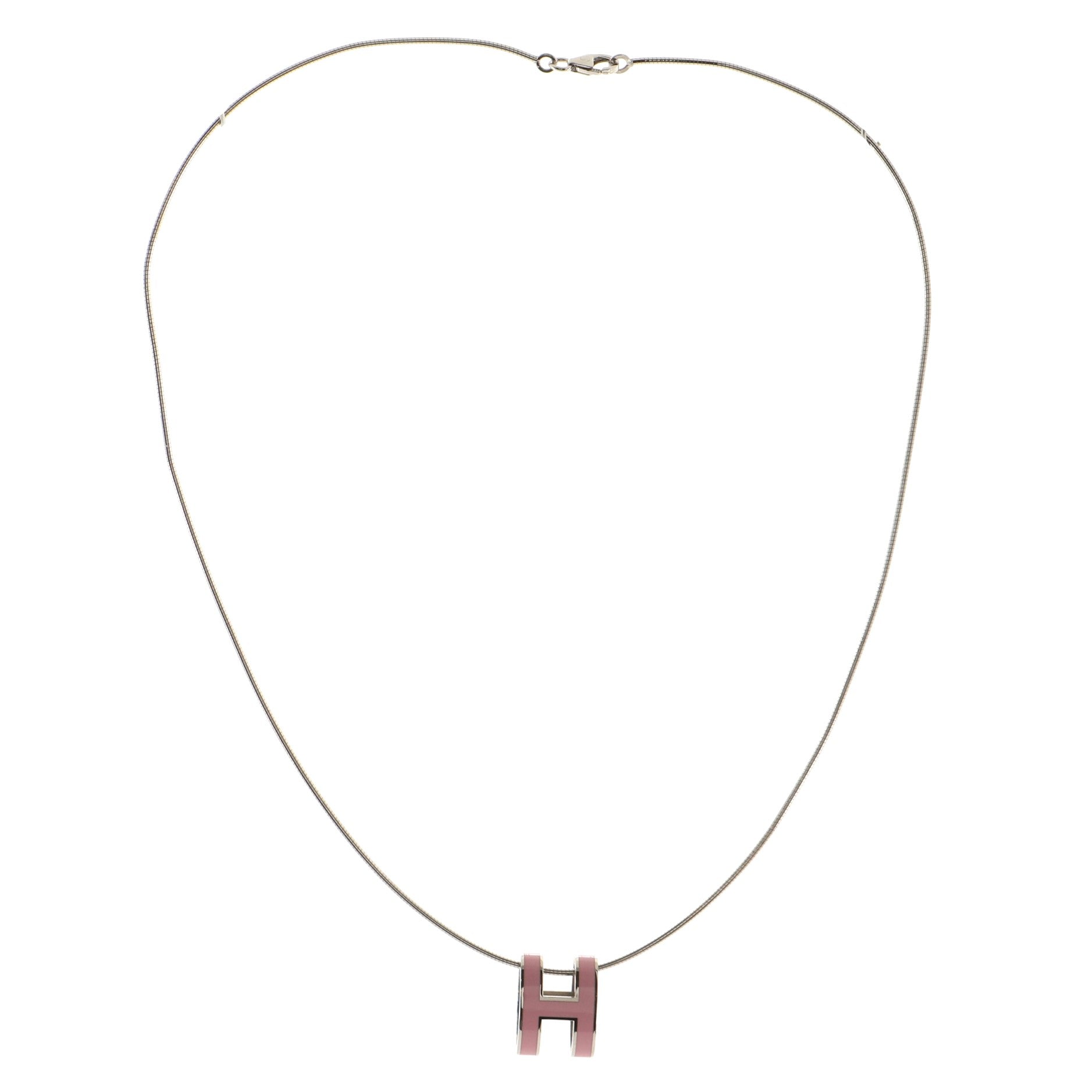Pop H Pendant Necklace Metal and Enamel