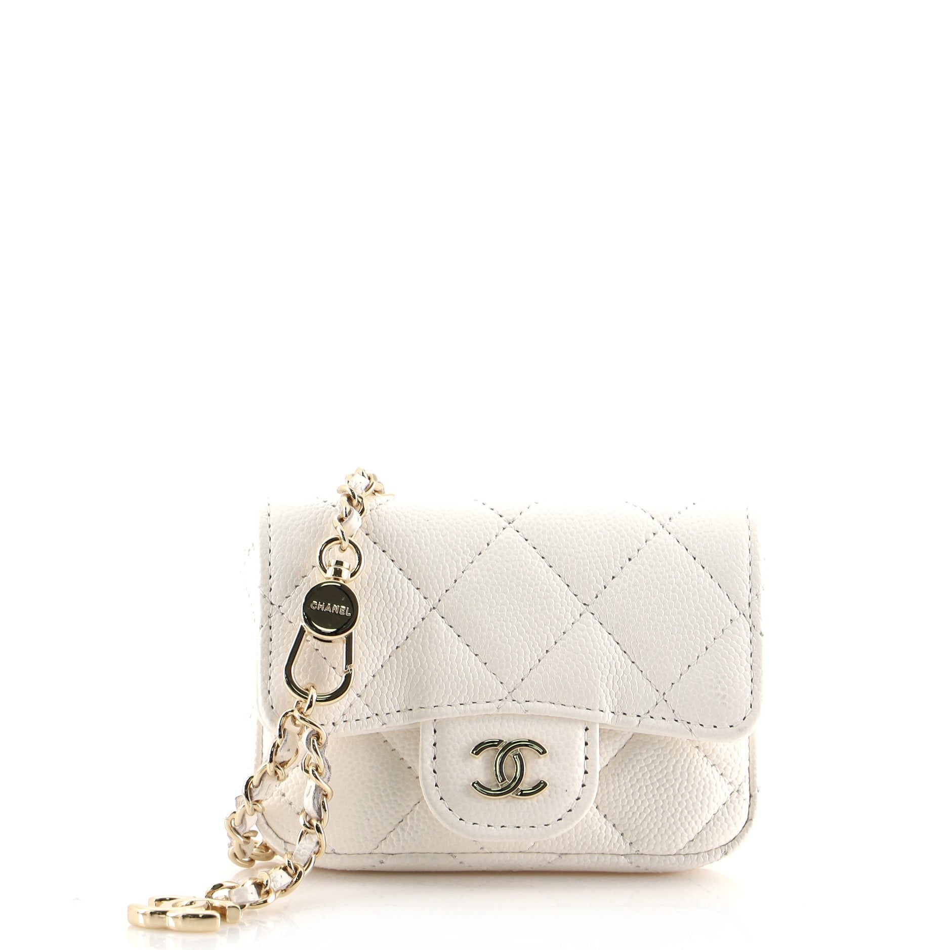 Classic Flap Chain Waist Bag Quilted Caviar Mini