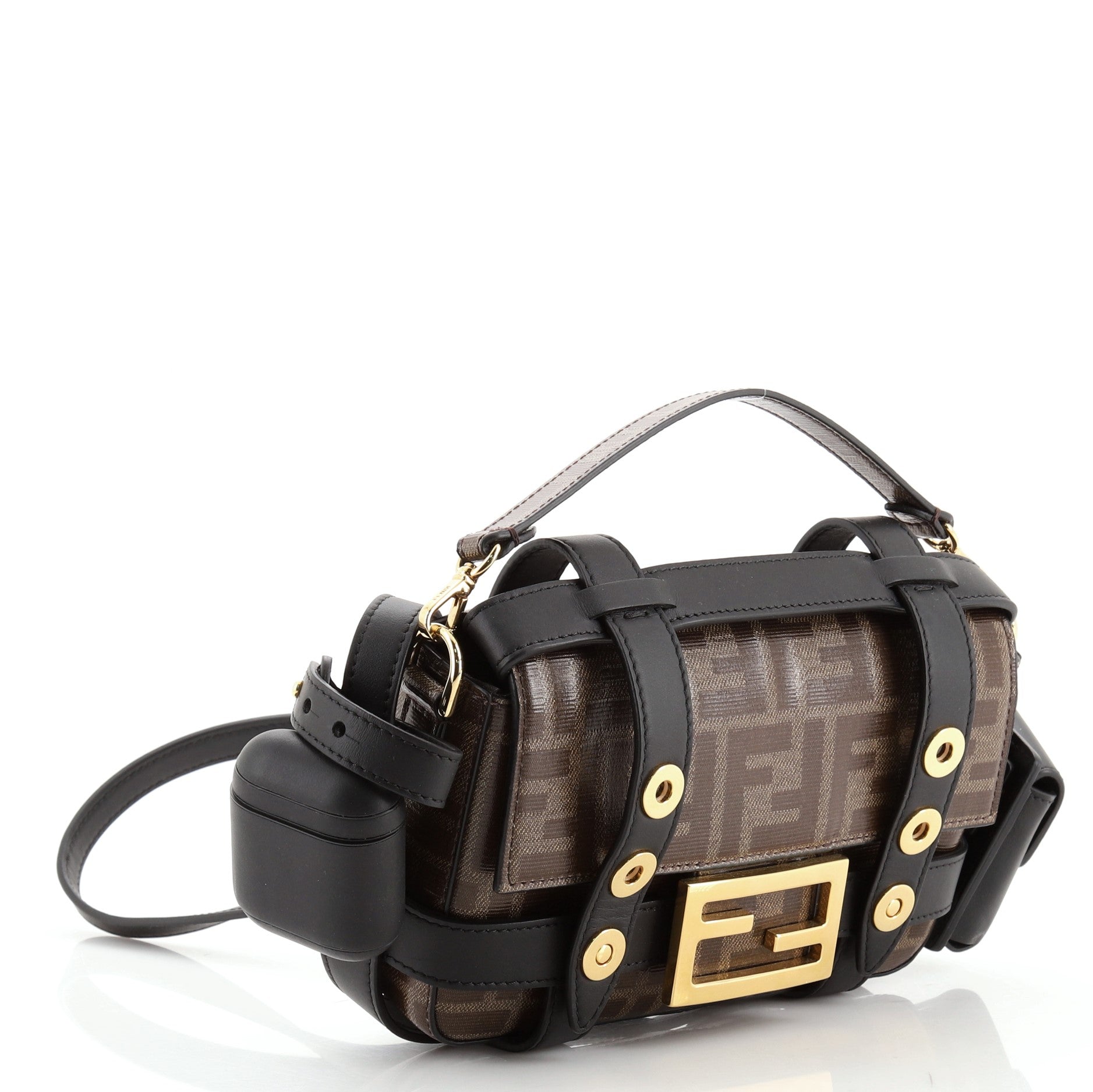 Baguette Cage Bag Zucca Coated Canvas and Leather Mini