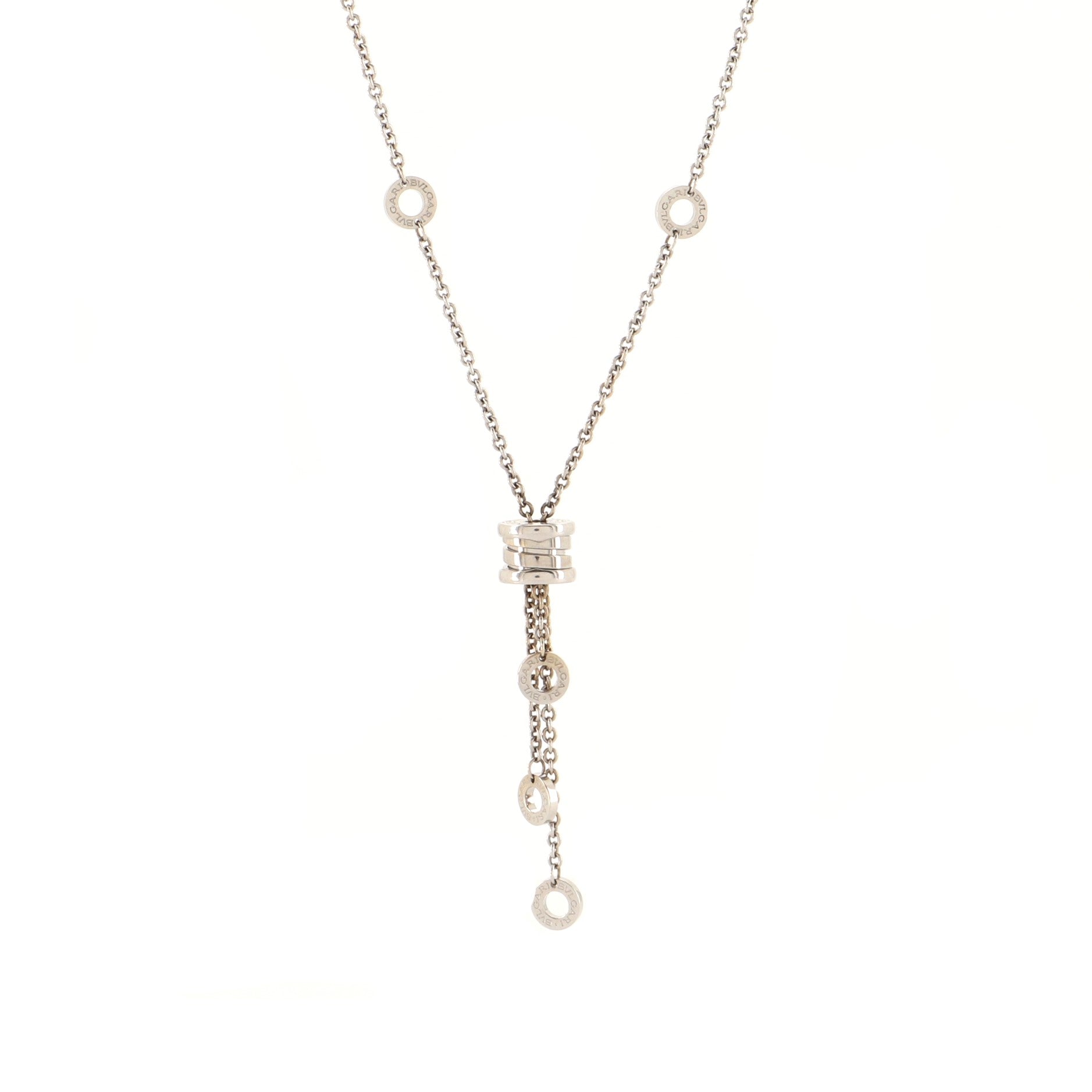 B.Zero1 3 Charm Necklace 18K White Gold