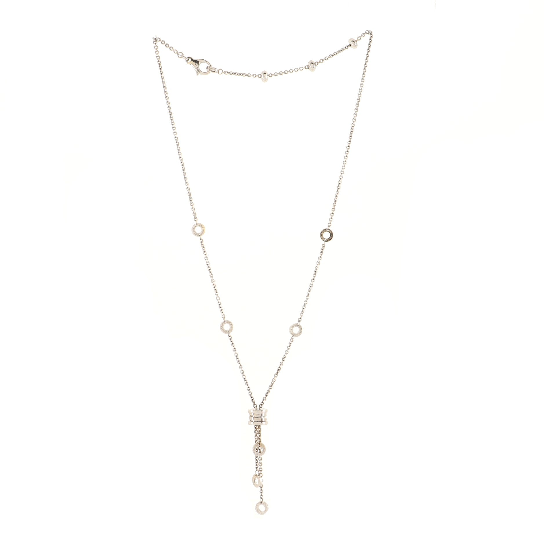 B.Zero1 3 Charm Necklace 18K White Gold