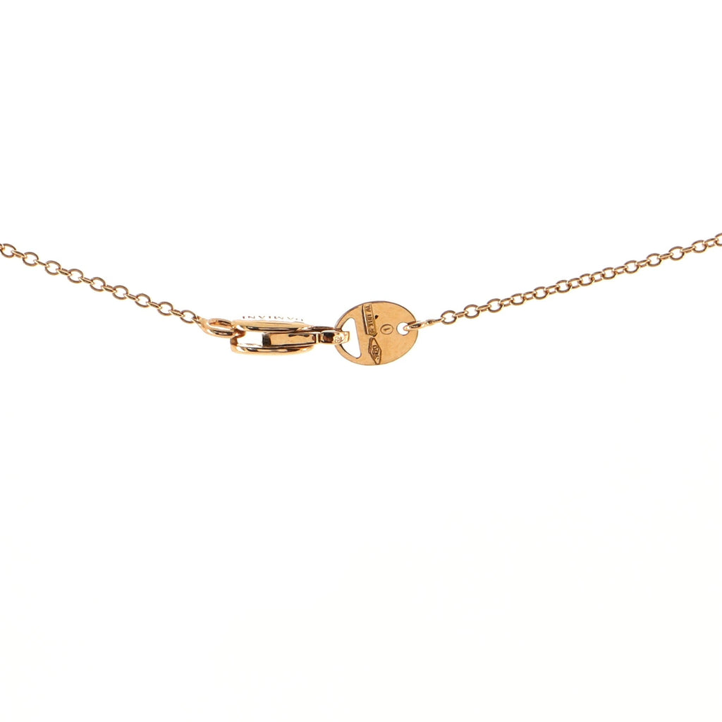 D.Side Pendant Necklace 18K Rose Gold with Onyx and Diamonds