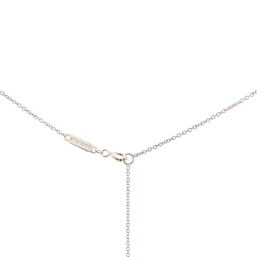 T Smile Pendant Necklace 18K White Gold with Diamonds Mini