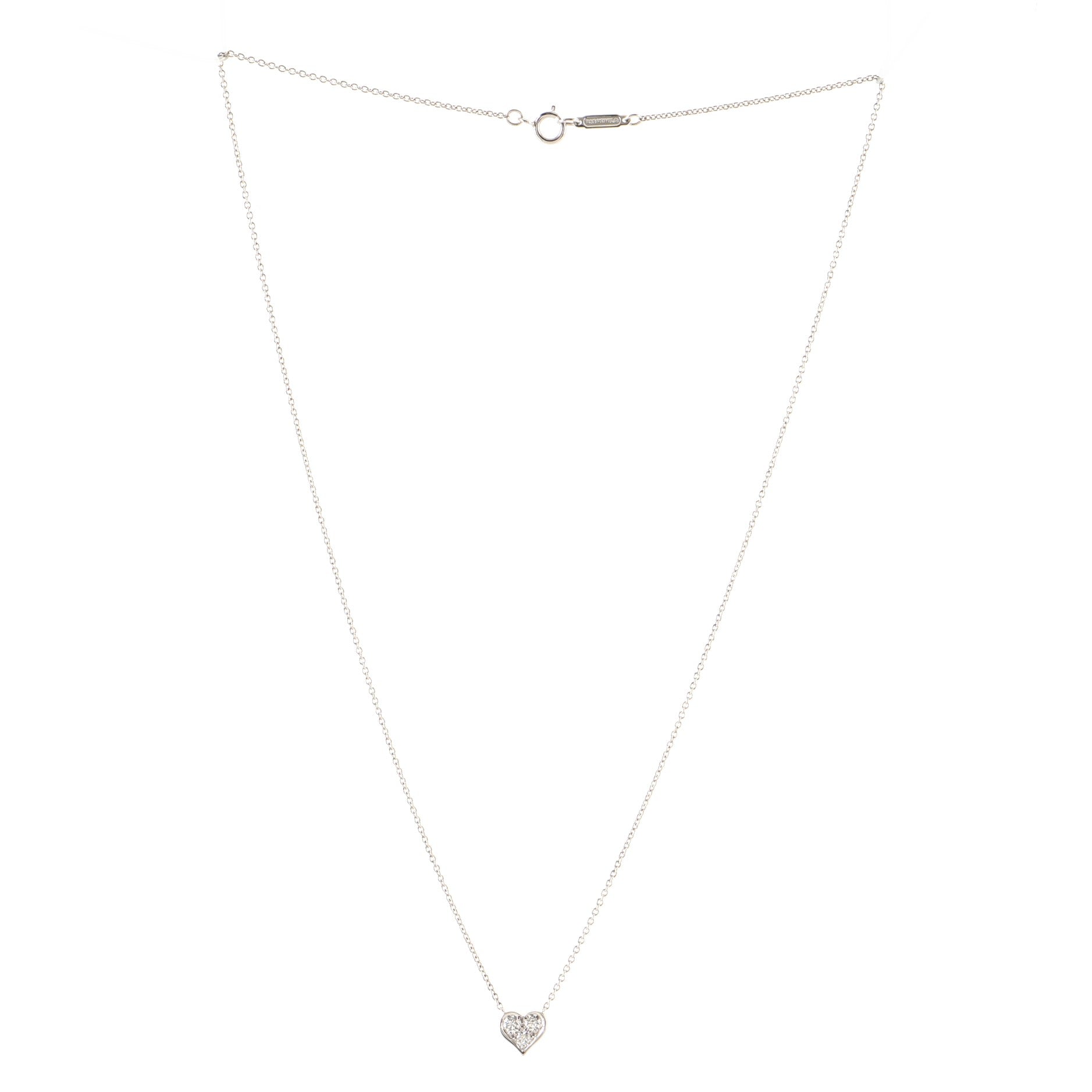 Heart 3 Diamond Pendant Necklace Platinum with Diamonds