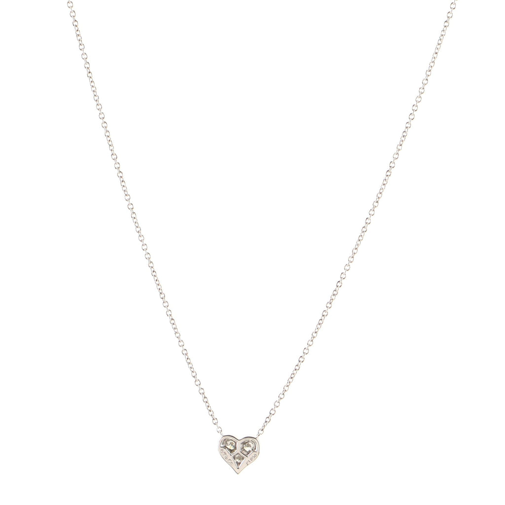 Heart 3 Diamond Pendant Necklace Platinum with Diamonds