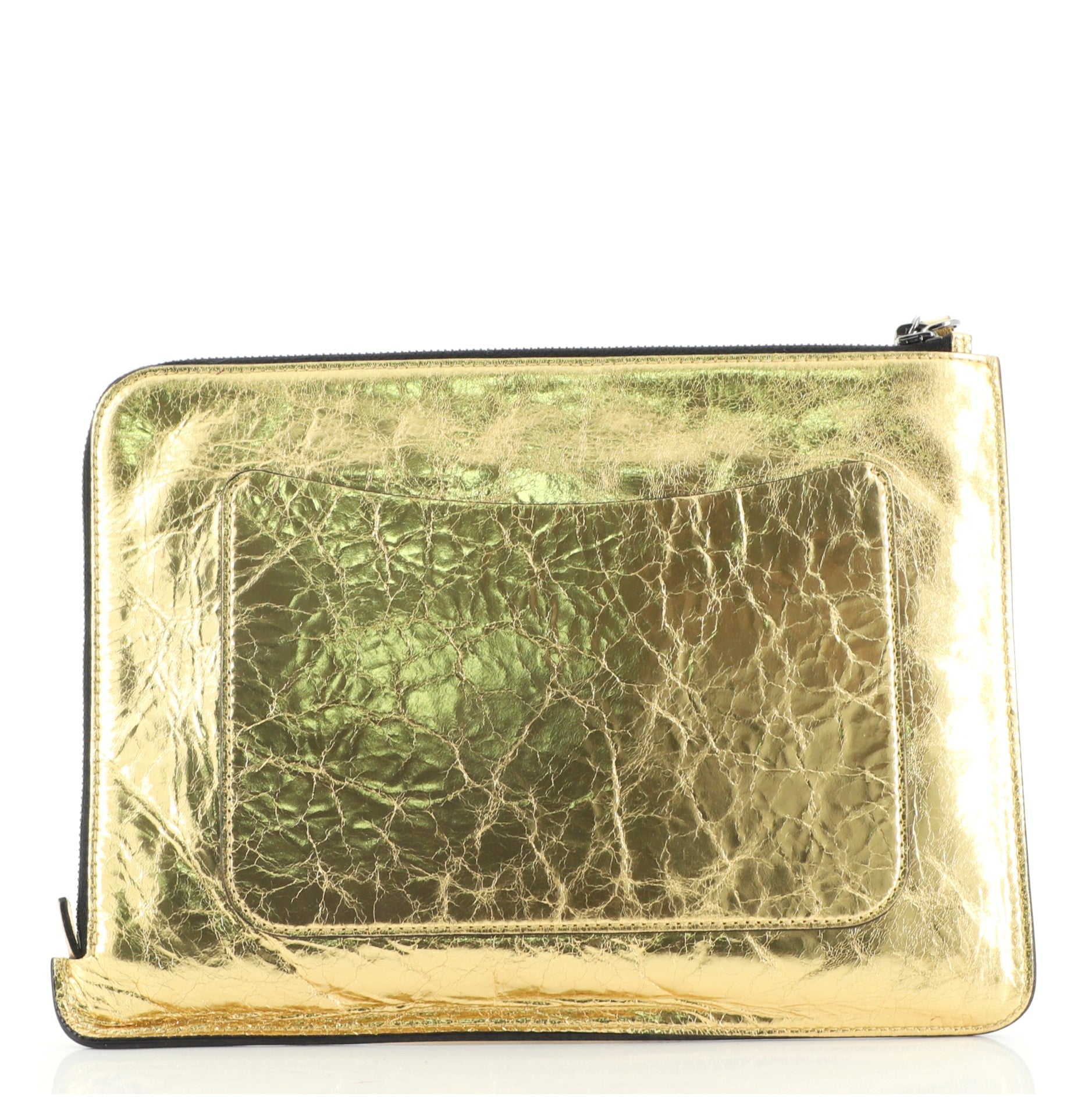 Feminine Pouch Crinkled Leather Medium