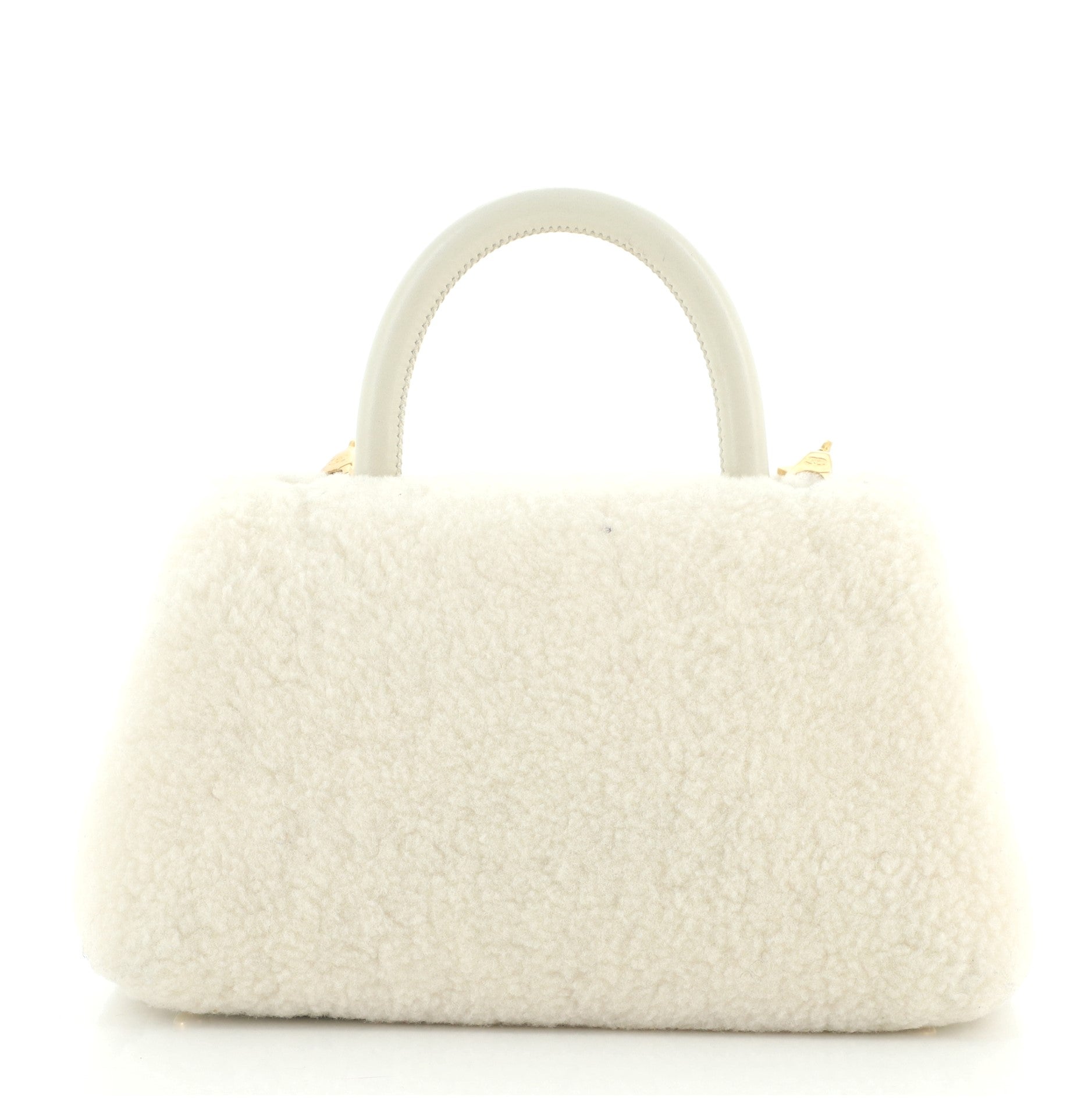 Coco Top Handle Bag Chevron Shearling Mini
