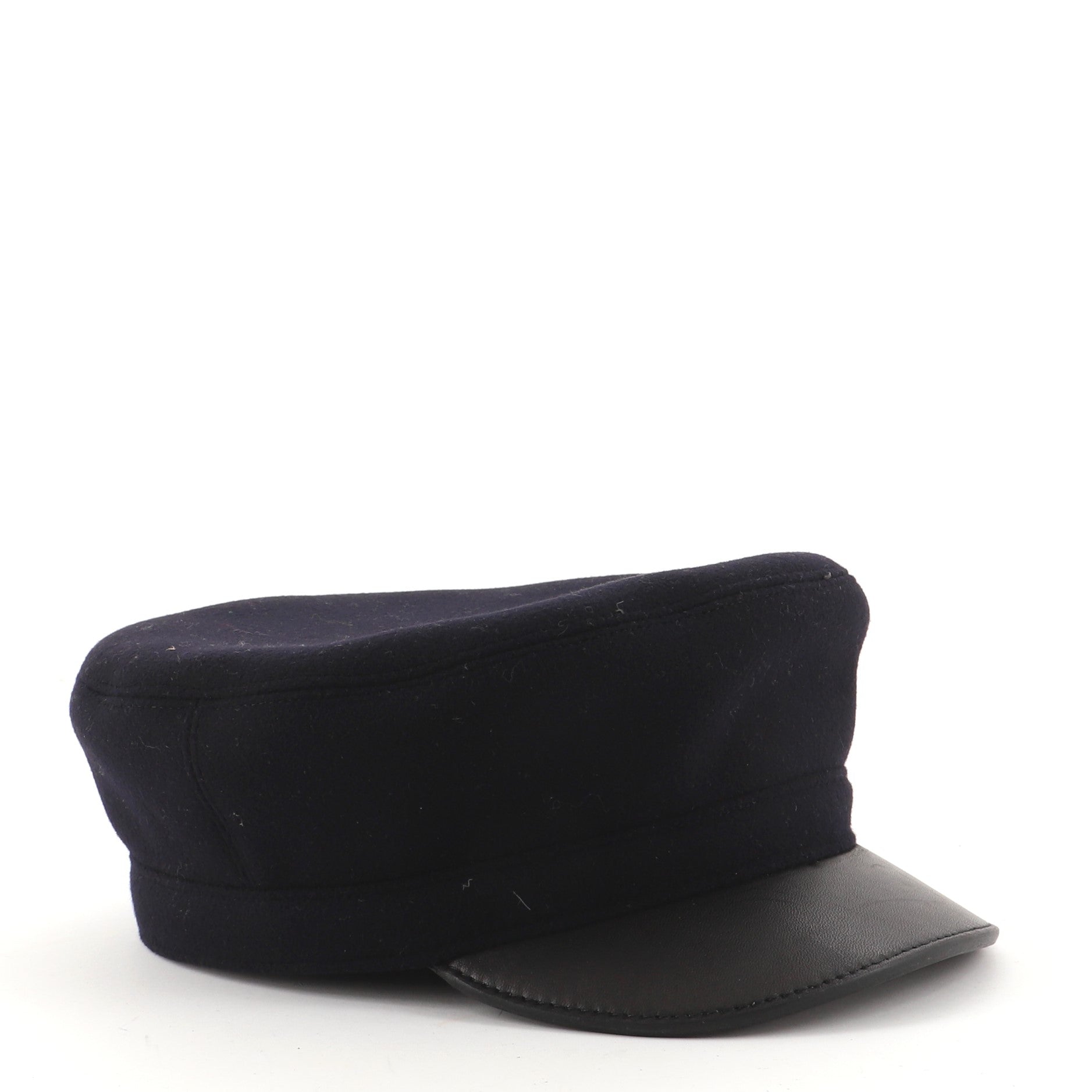 Newsboy Cap Wool with Leather Medium
