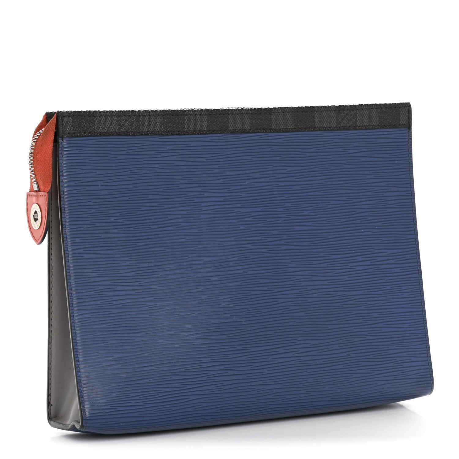 Epi Damier Graphite Pochette Voyage MM  Blue Grey