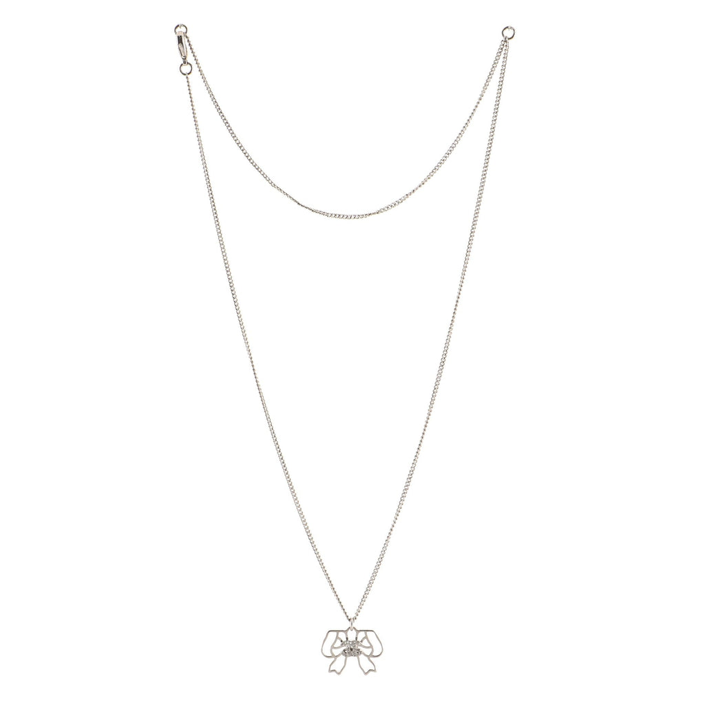 CC Bow Necklace Crystal Embellished Metal