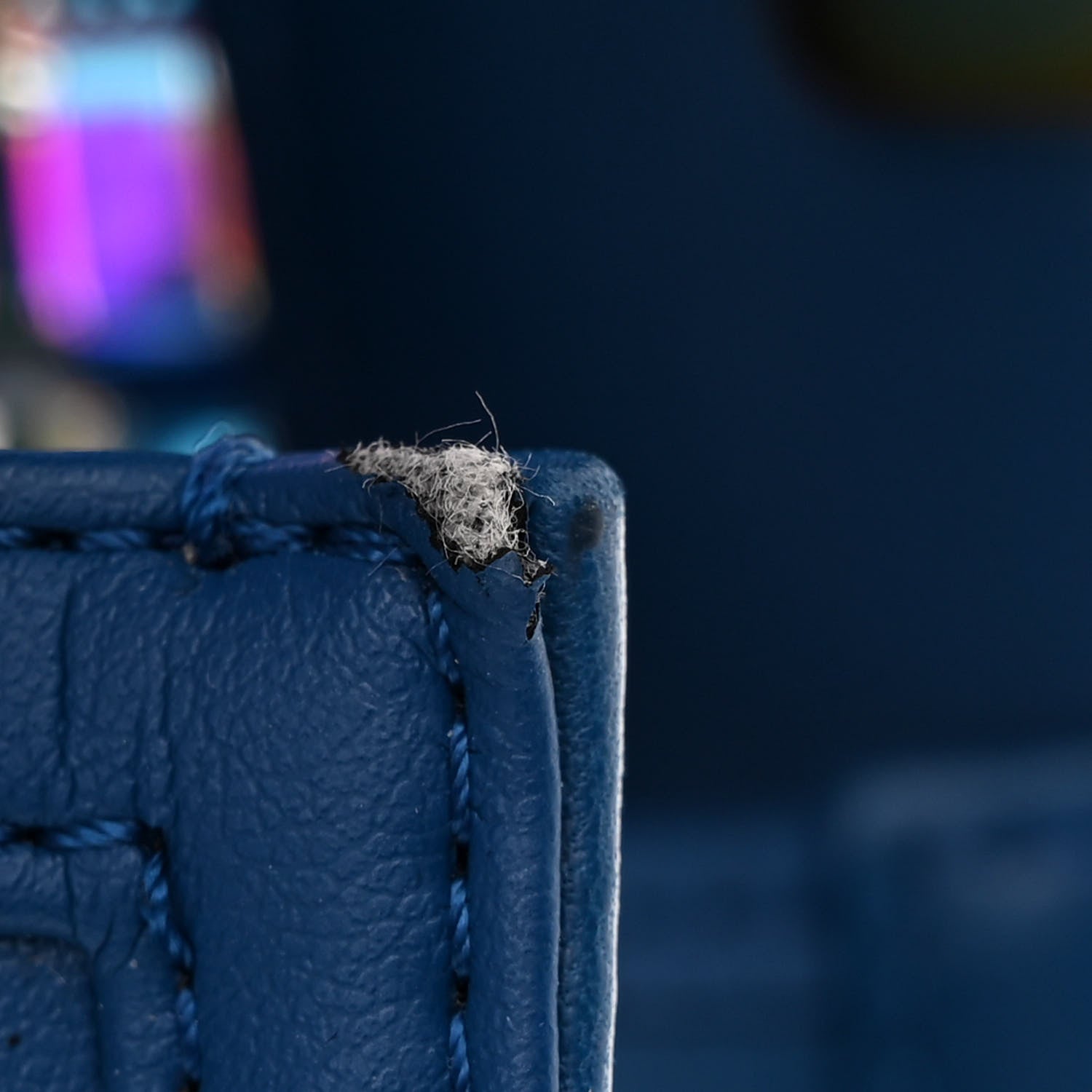 PVC Thread Woven Medium Boy Flap Dark Blue